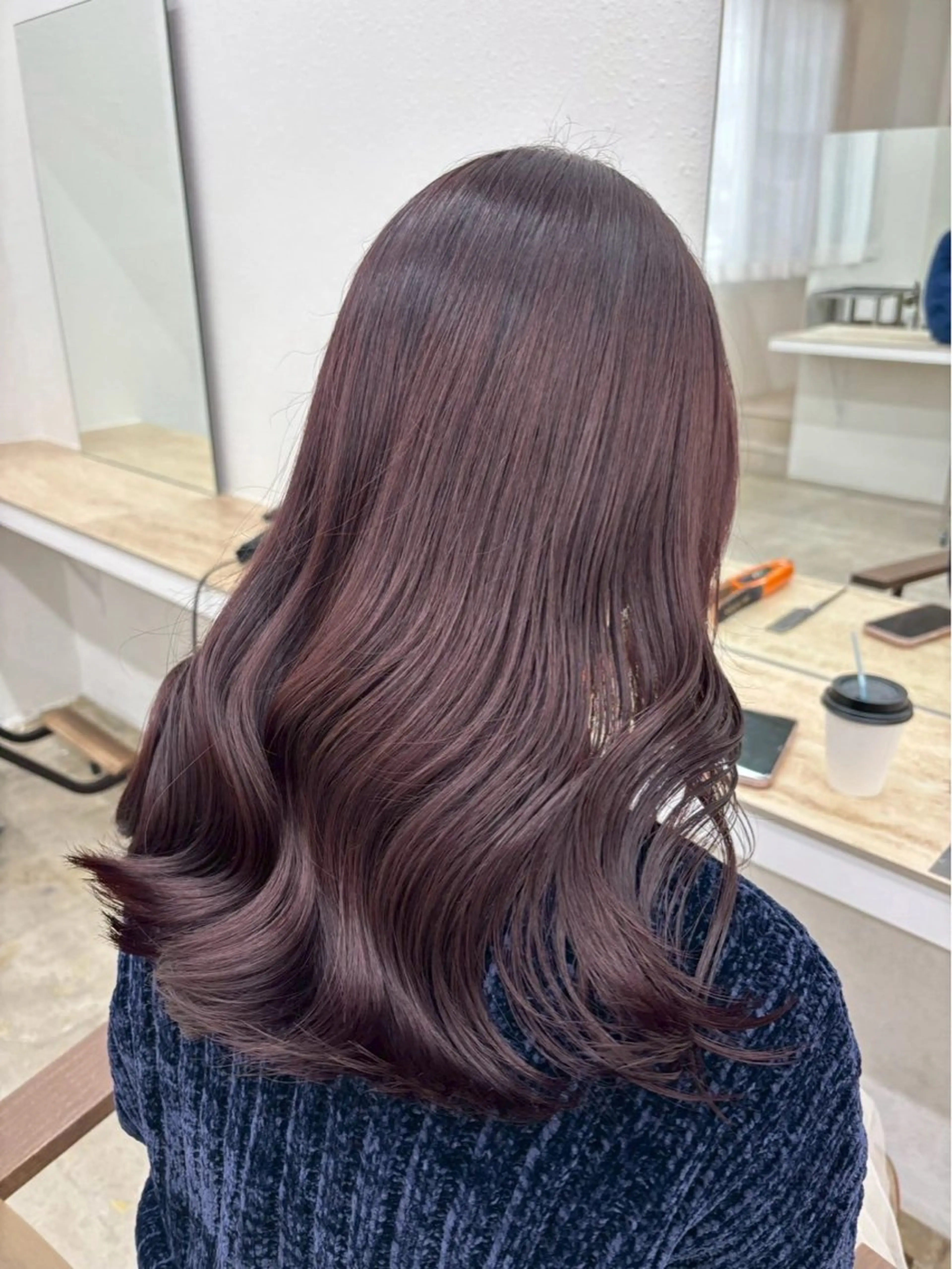 ロング カラー ブリーチ カシス ブリーチなしカラー ピンクカラー レッドカラー 🩷ブリーチなし韓国 へア🩷HARUKAのヘアスタイル