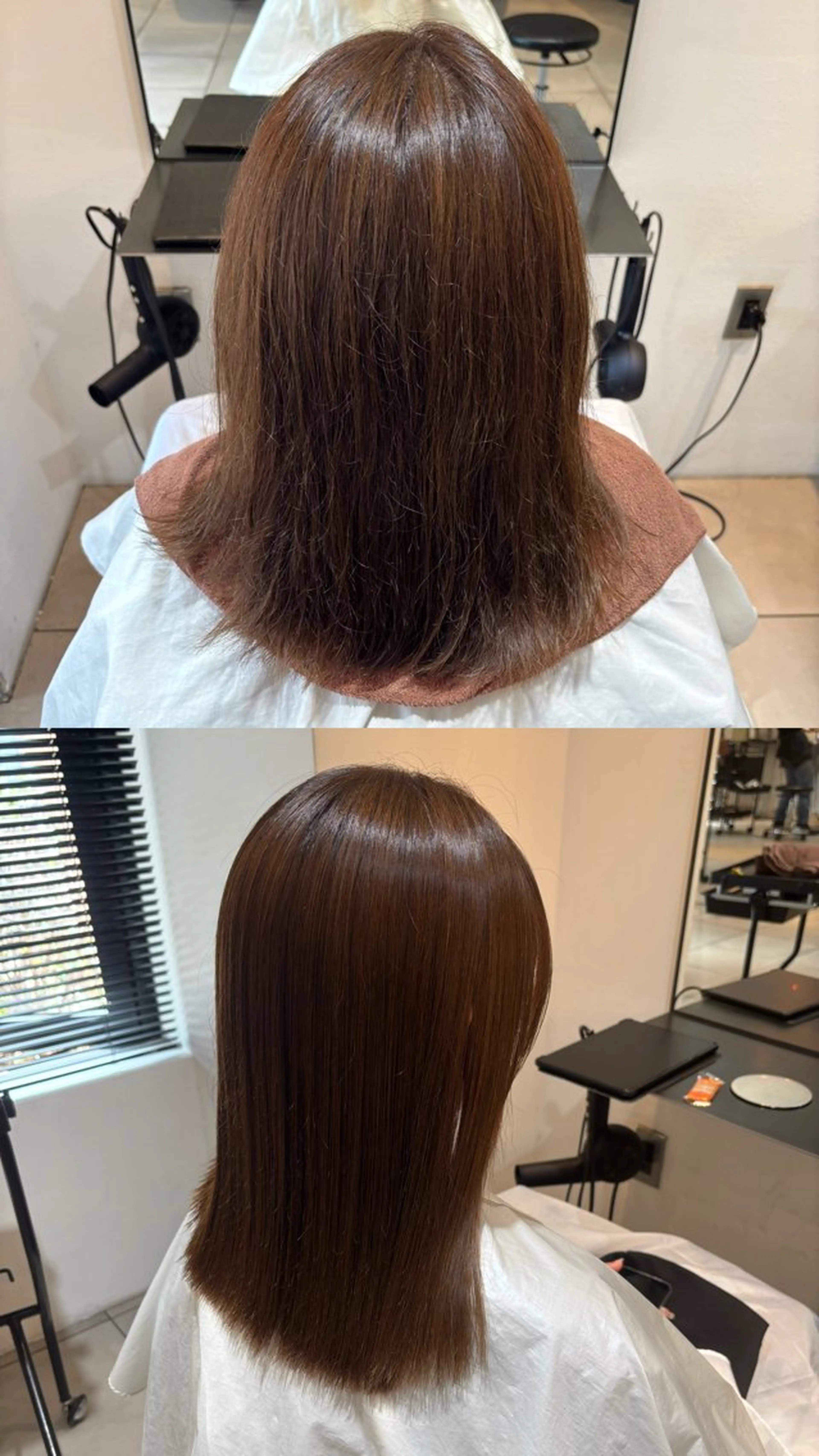 ミディアム ミディアムパーマ 縮毛矯正 rizu ボブヘアのヘアスタイル