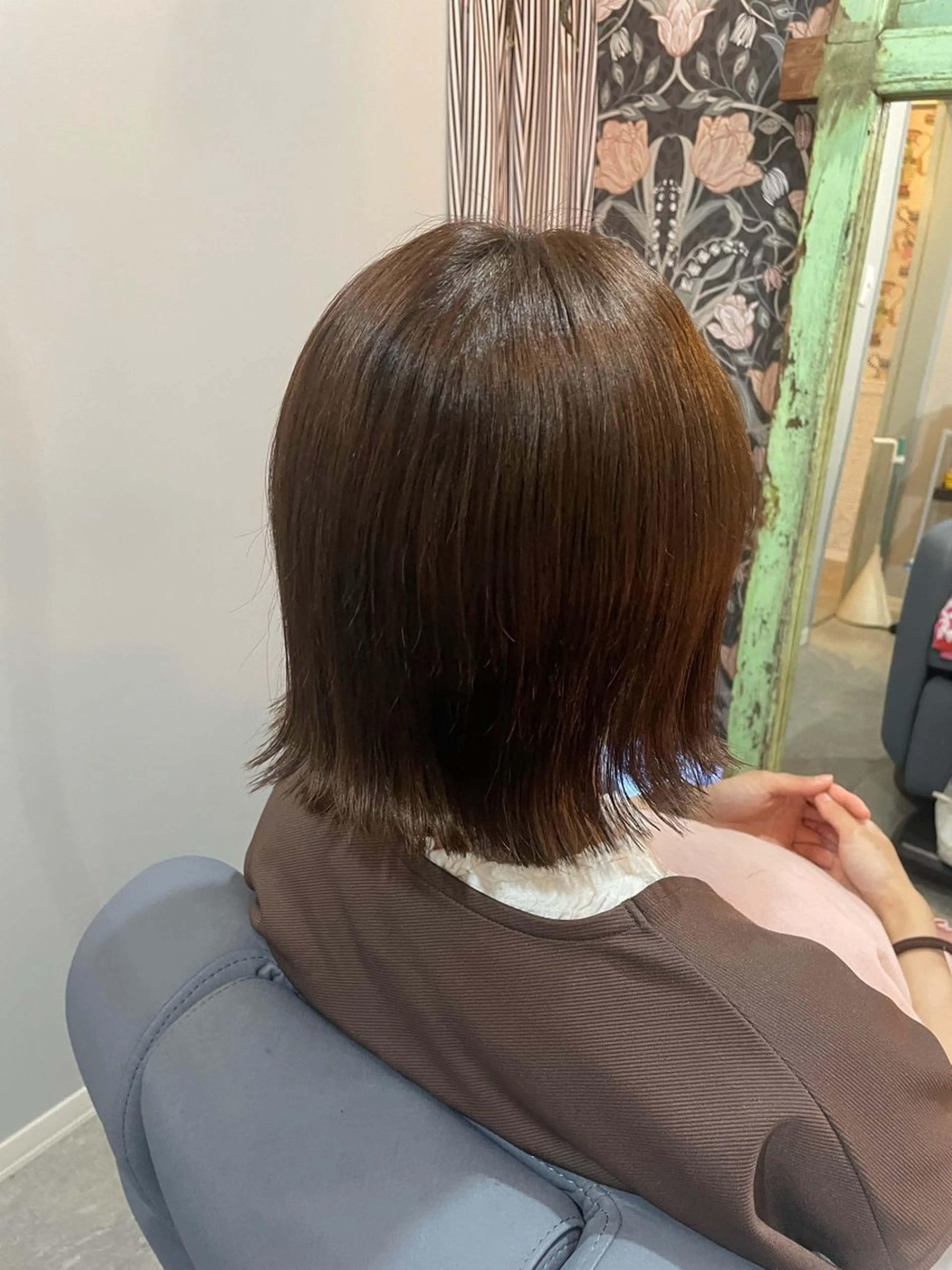 ミディアム ボブ 外ハネヘア カット hair  make echo所属・hair make echo滿木あい花のヘアスタイル