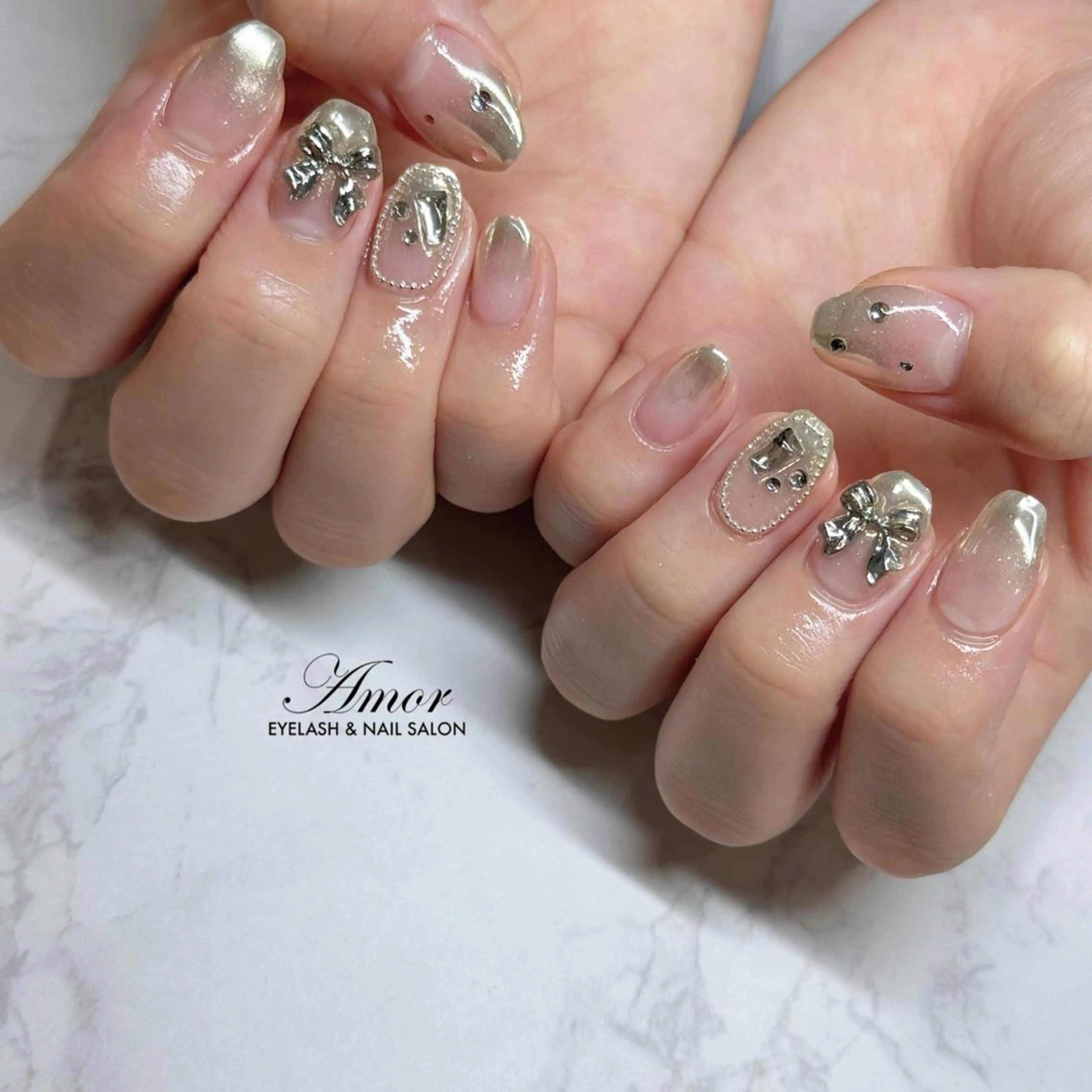 ネイル ミラーネイル ワンホンネイル ハンドネイル Nailst ★Rika★のネイルデザイン