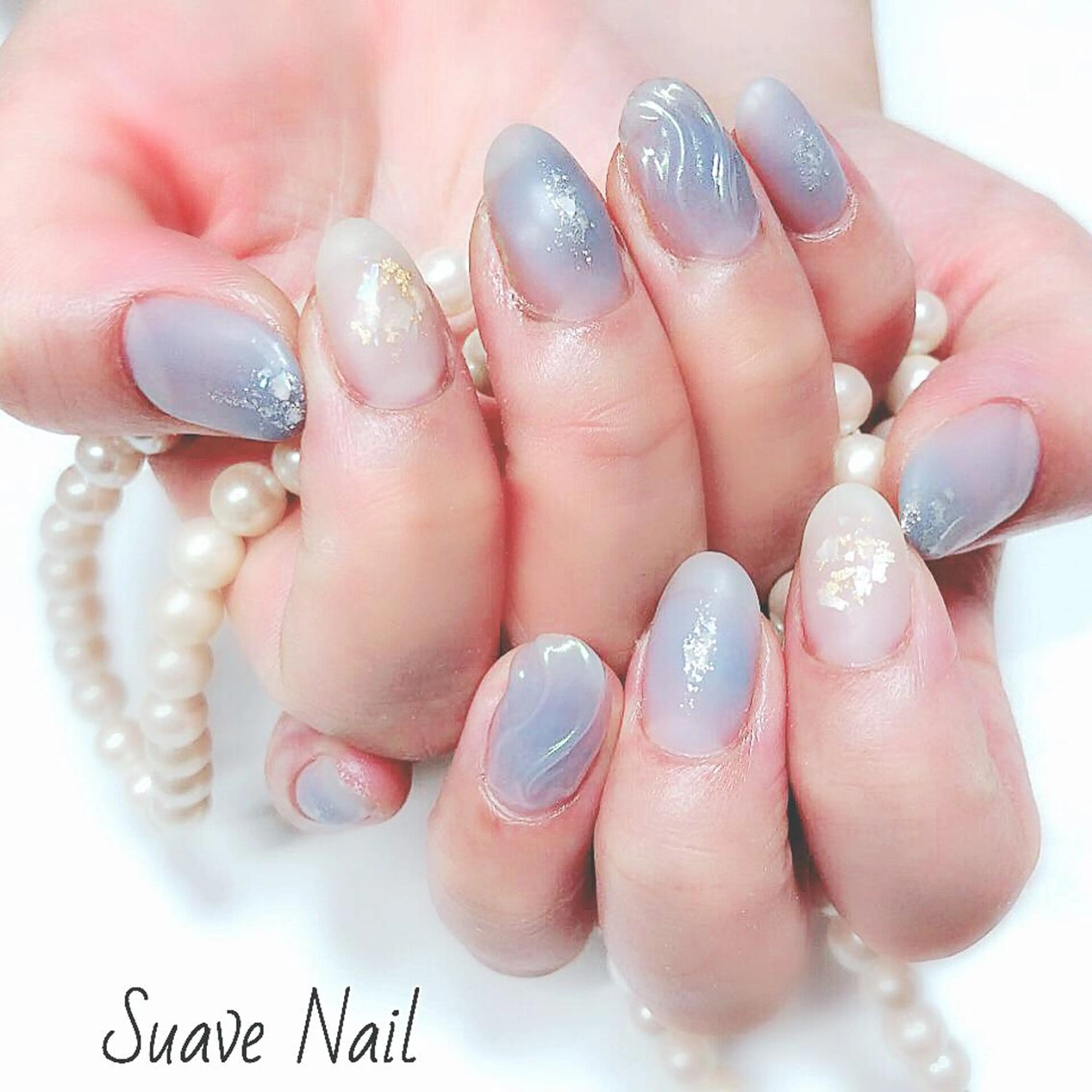 ネイル ブルー ジェルネイル 夏ネイル Nail Suave (シュアーヴ)のネイルデザイン