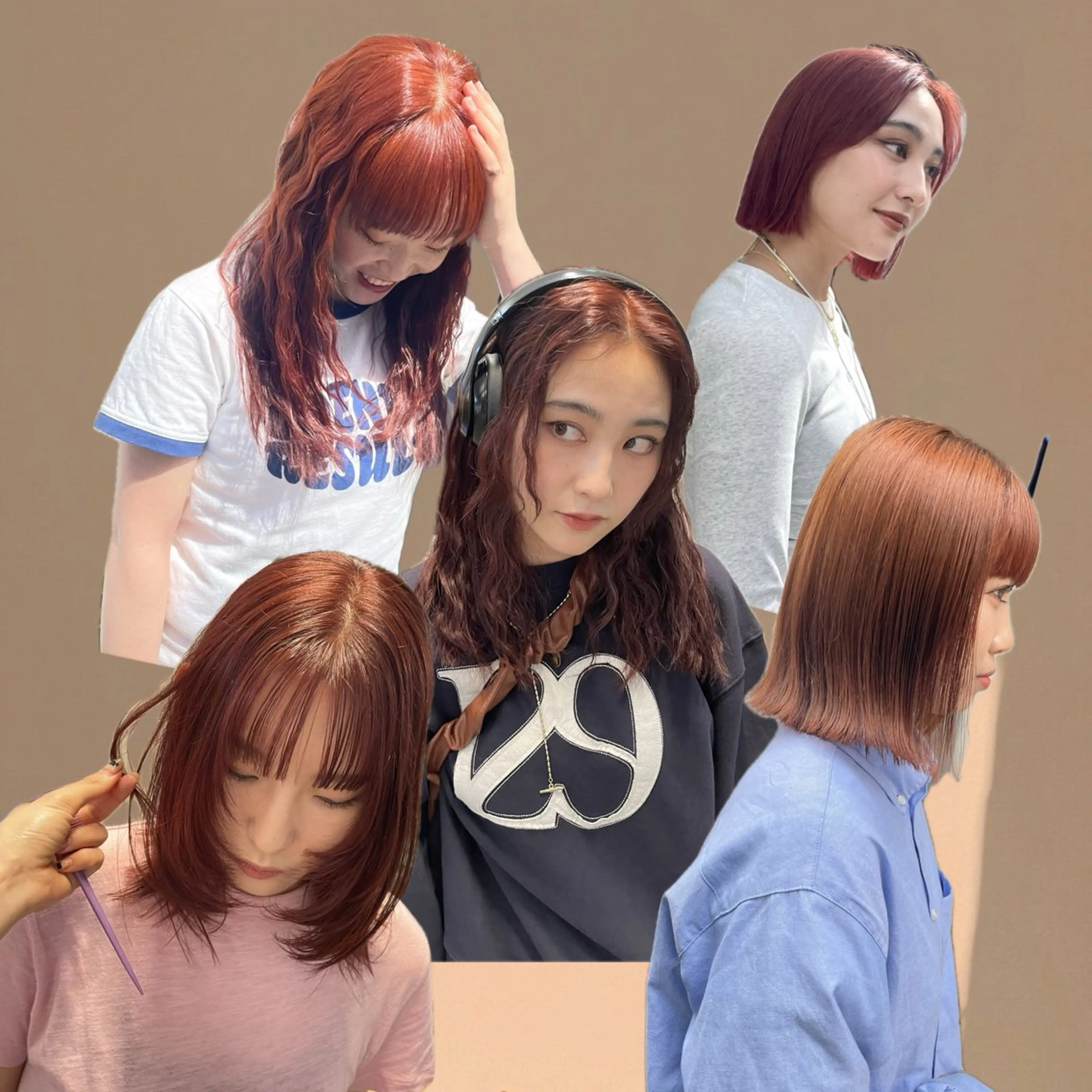 ミディアム カラー ミルクティー× グレージュMOMOのヘアスタイル