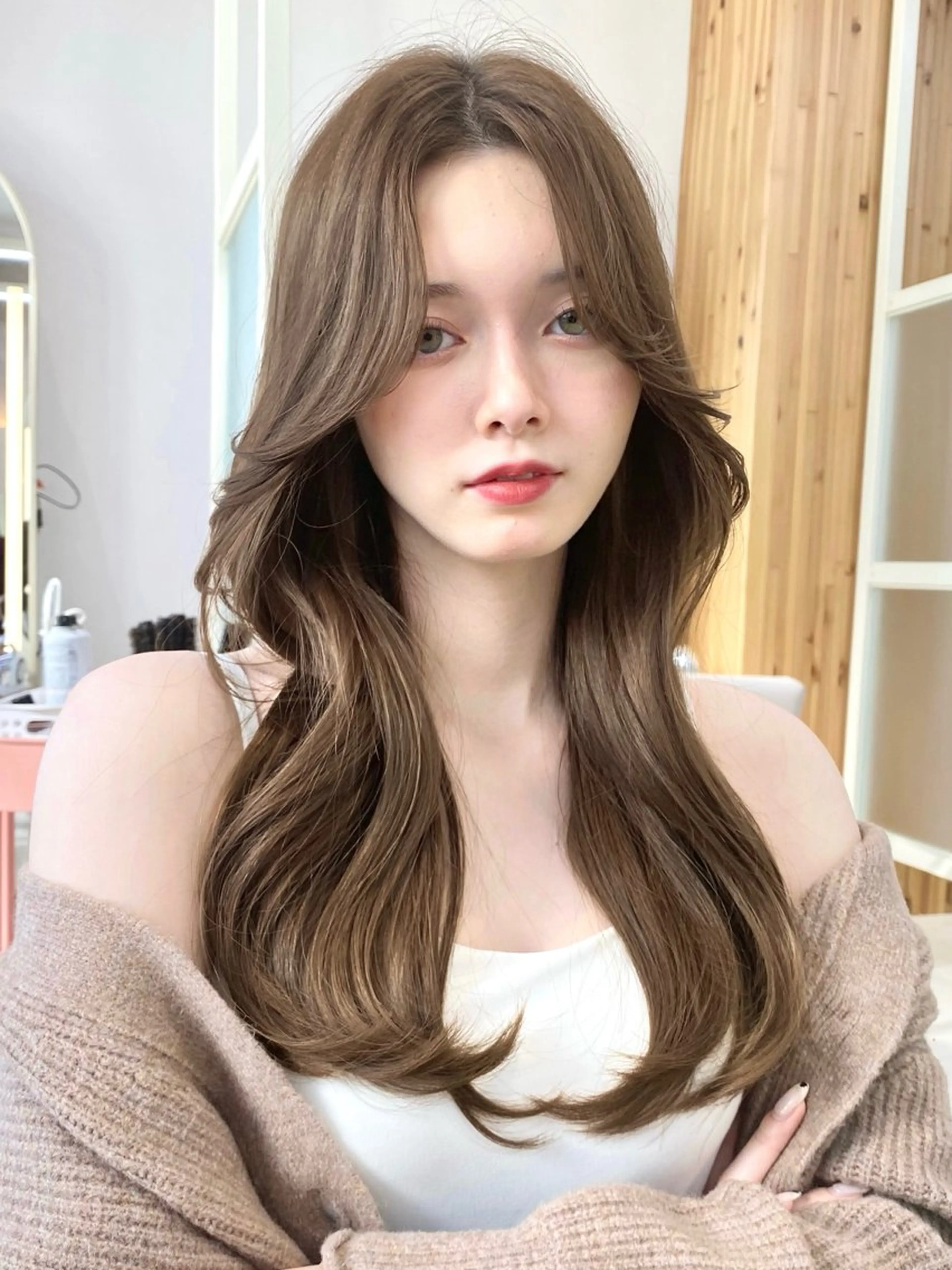 セミロング カット ヘアカラー トリートメント 韓国くびれレイヤー 🇰🇷はづきのヘアスタイル