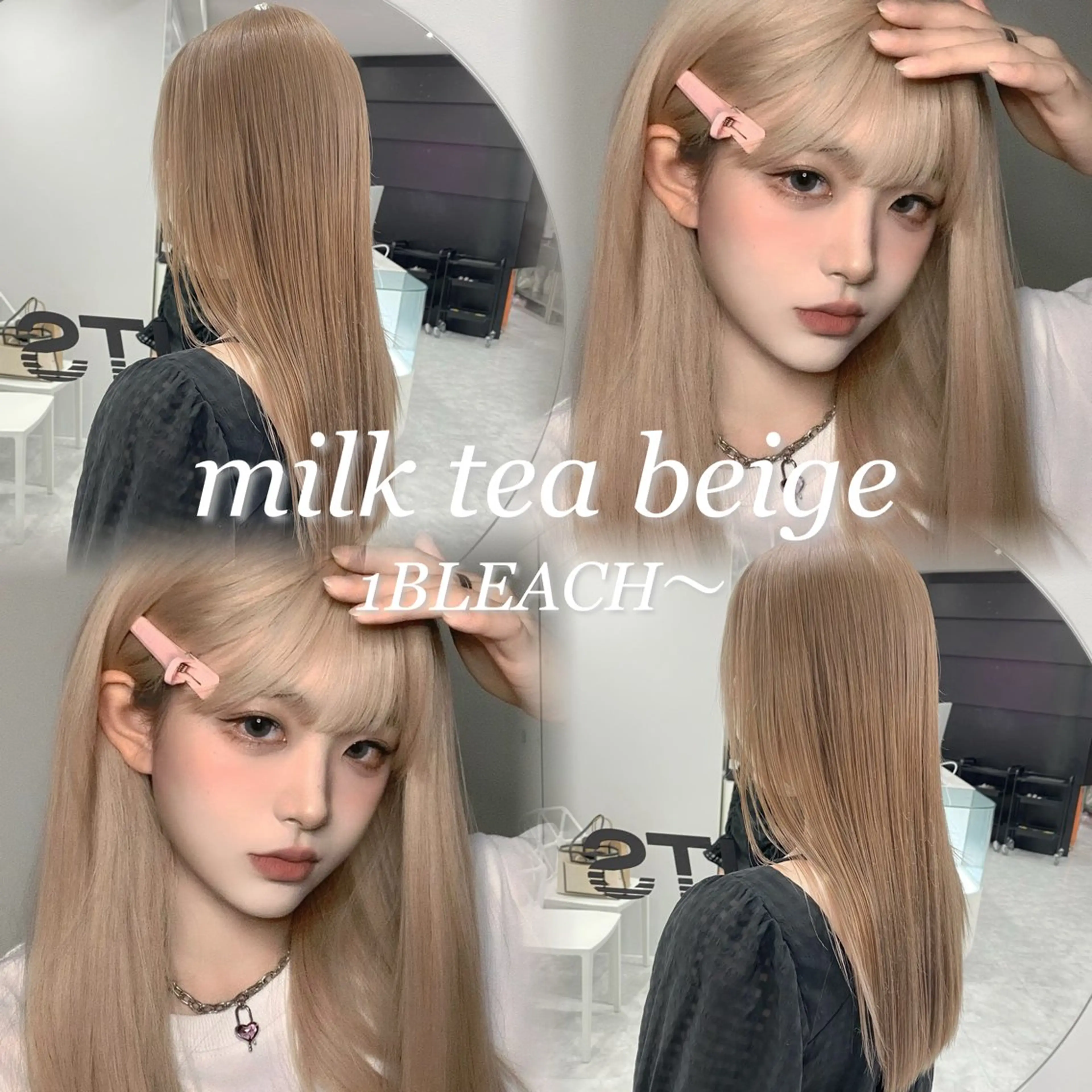 ロング カラー ベージュカラー ブリーチ ブロンド グレージュ ハイトーンカラー ベージュ‎/ダブルカ ラー/RINKA🎀のヘアスタイル