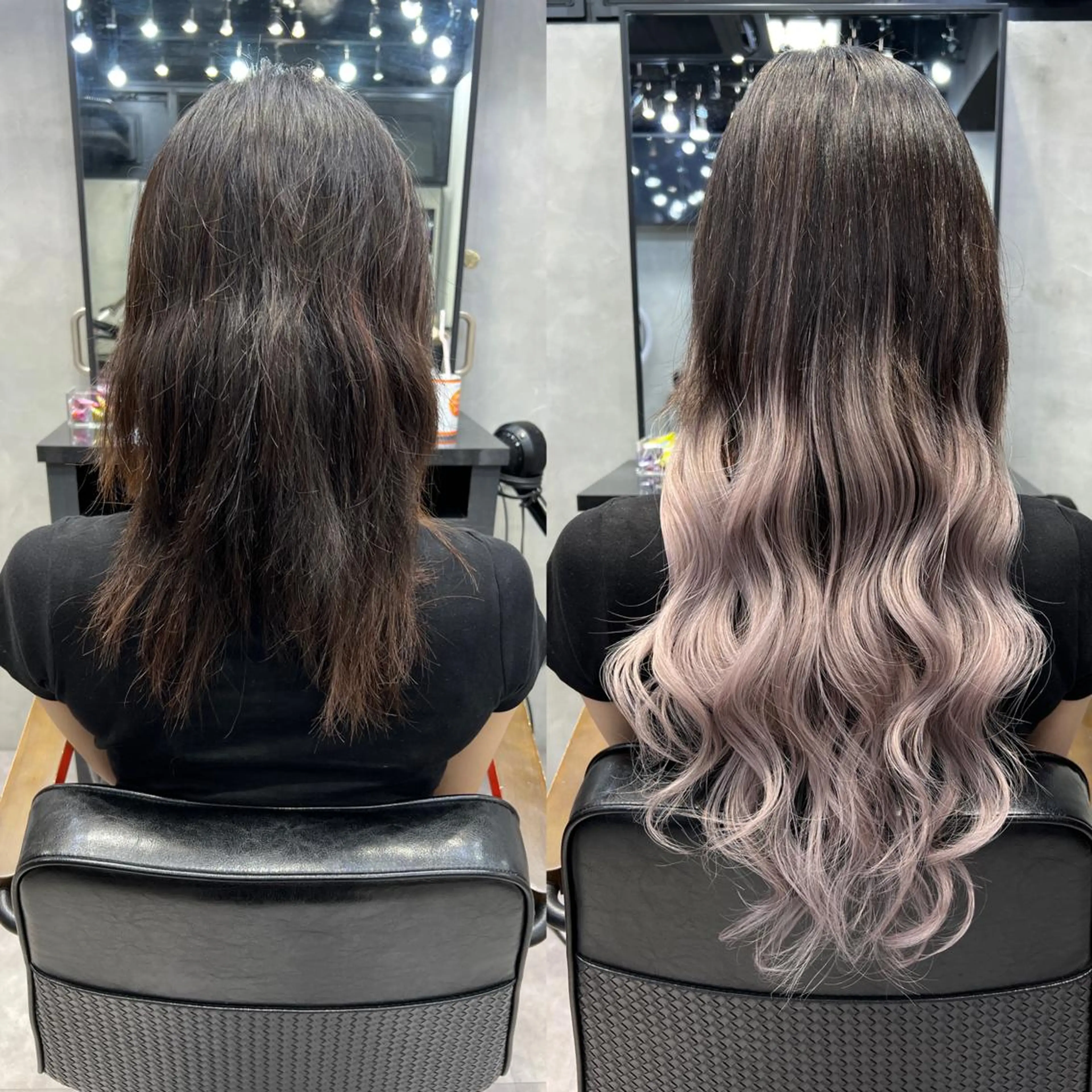 ロング カラー ヘアアレンジ シールエクステ アッシュ バレイヤージュ ベージュカラー ブリーチ カット エクステ ar+ ❤︎ maiのヘアスタイル