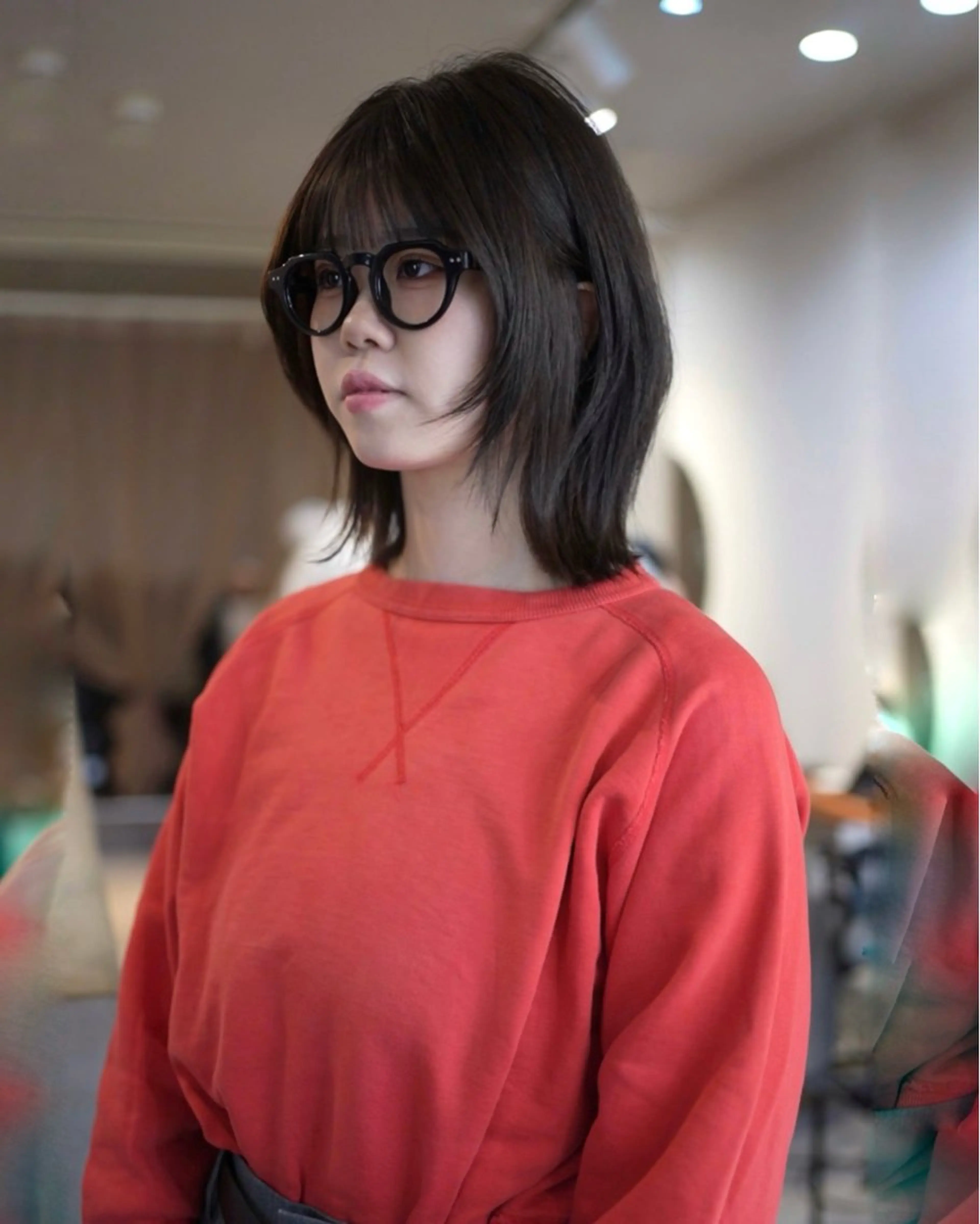 ミディアム カット ヘアカラー はまだ かんたのヘアスタイル