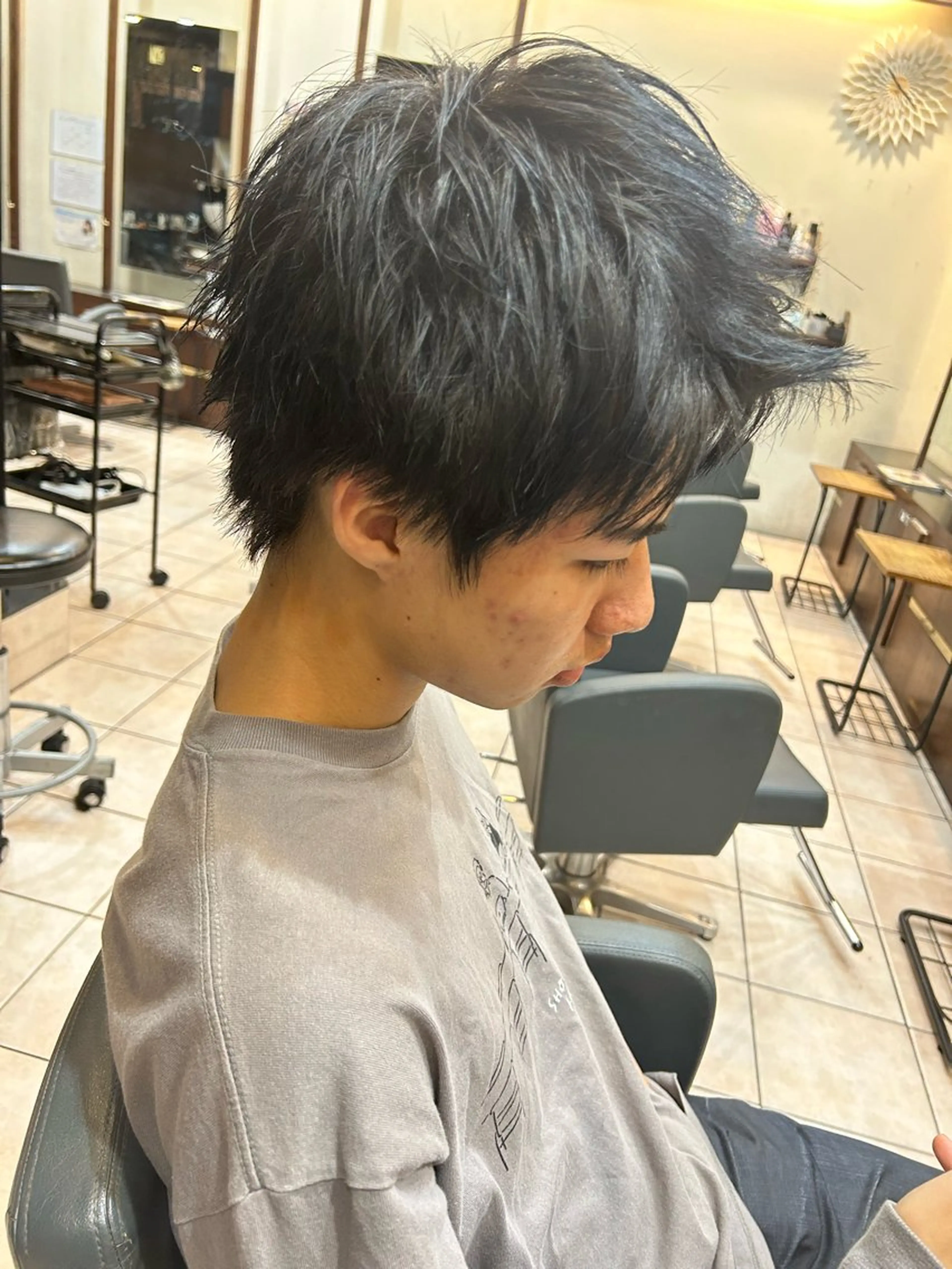 ミディアム メンズ 大阪/梅田/シャドウ パーマ/ノボリユウタのヘアスタイル