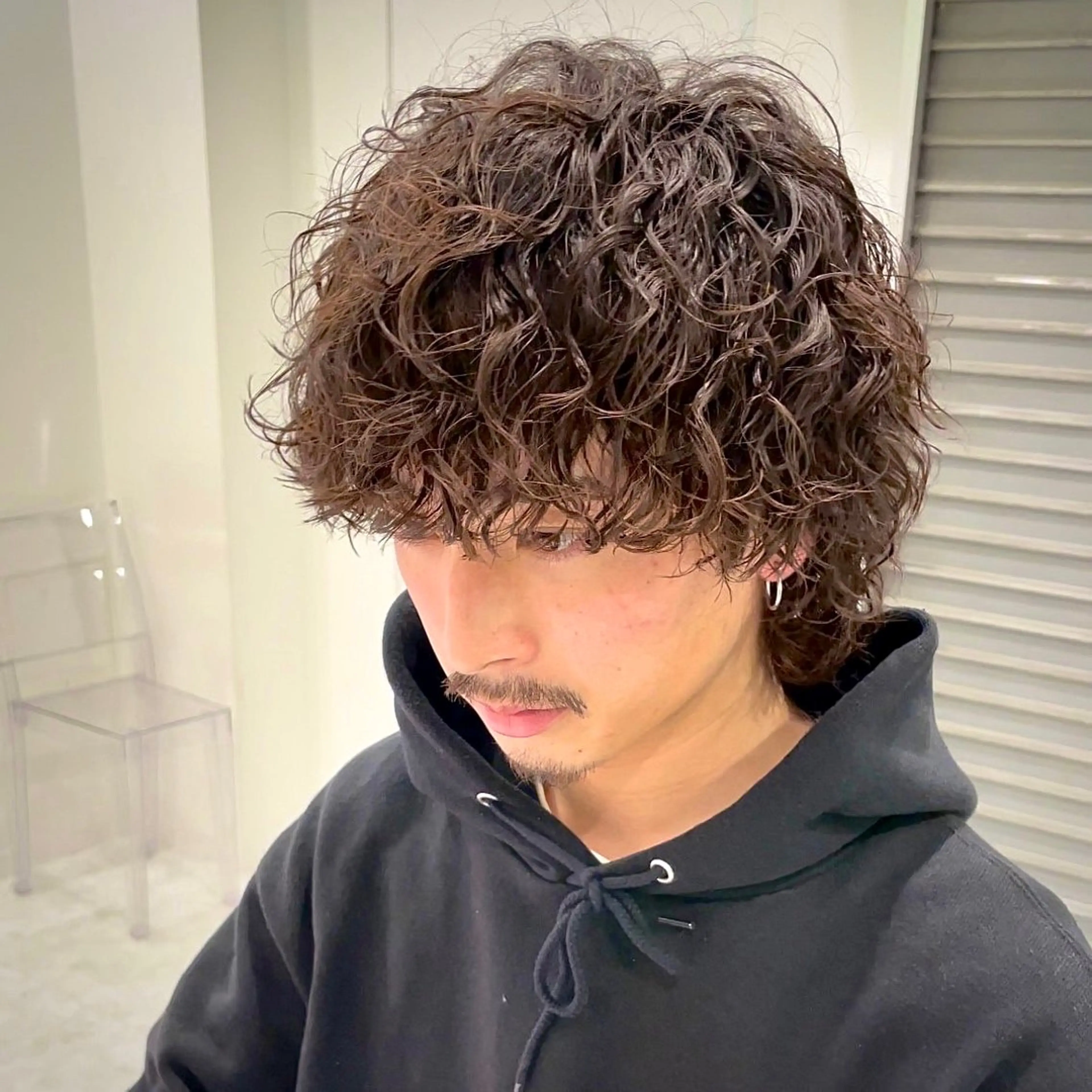 パーマ メンズ メンズブリーチ メンズハイトーン メンズ韓国風 マッシュ メンズウルフカット メンズ特化💎 nayu❄️のヘアスタイル