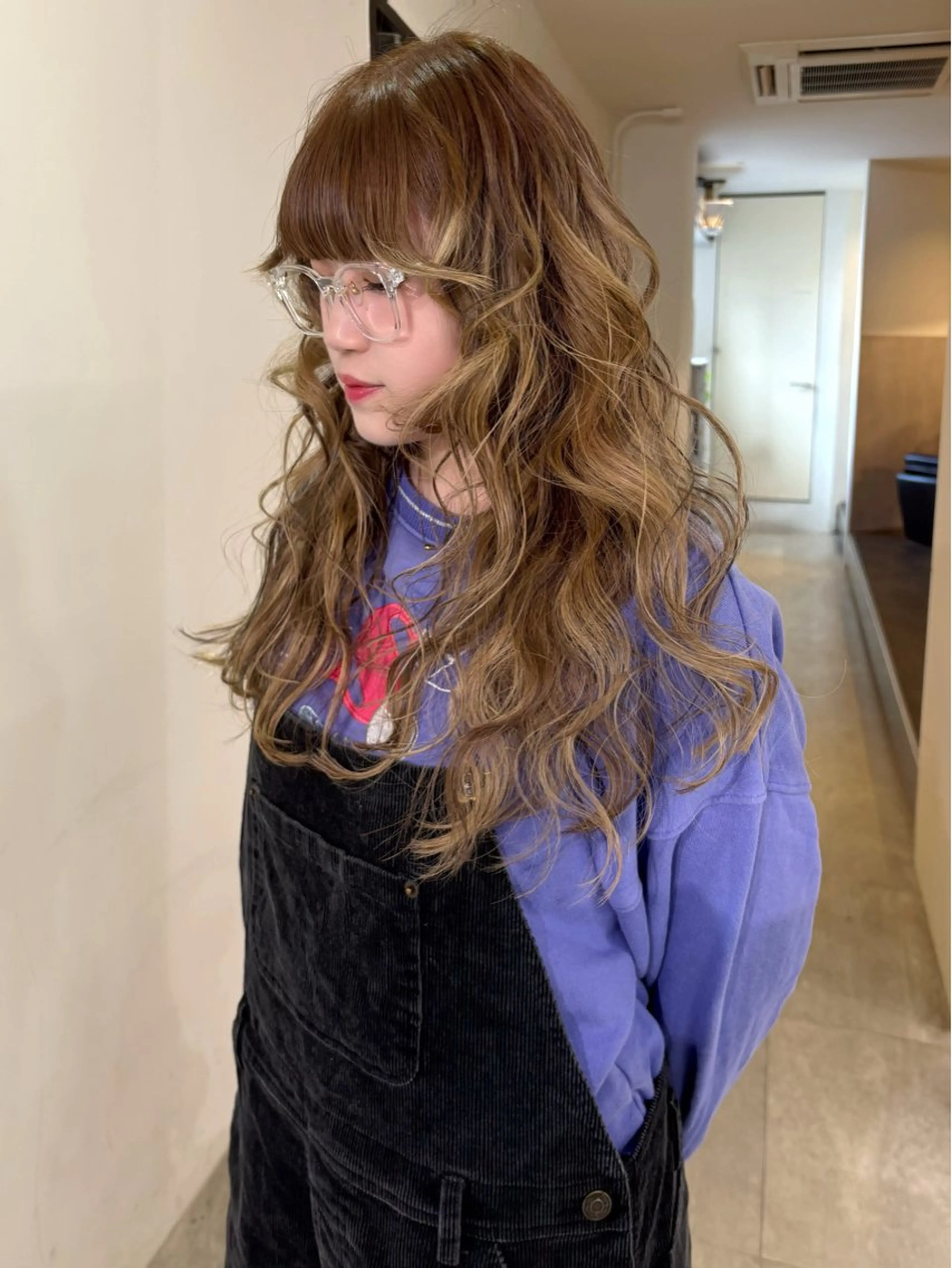 ロング カラー ブリーチ ヘアカラー mizuki/ピンク ベージュ.レイヤーのヘアスタイル