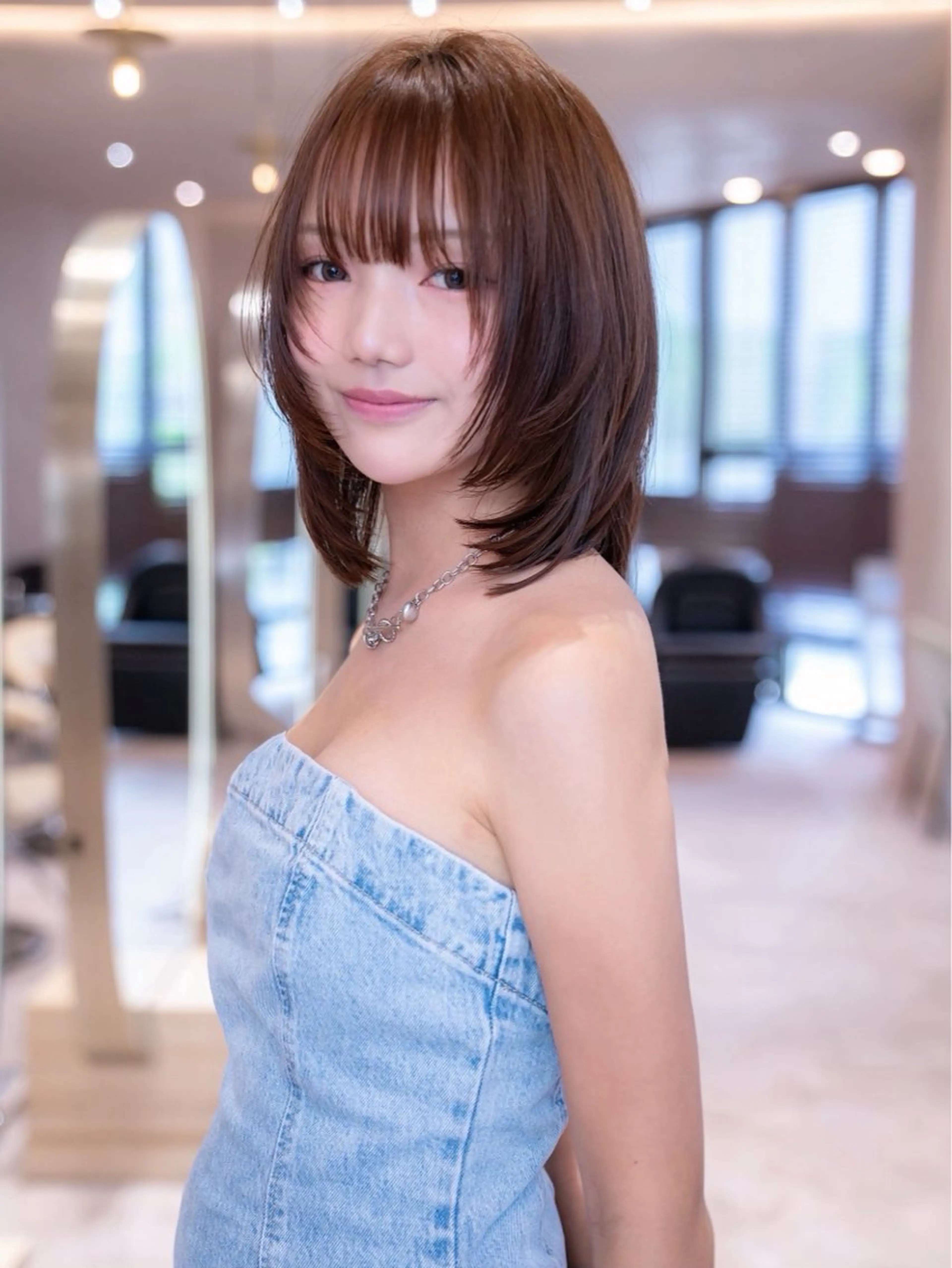 ミディアム カラー カット ヘアカラー トリートメント 渋谷/レイヤーボブ・ 韓国ボブ特化/楓のヘアスタイル