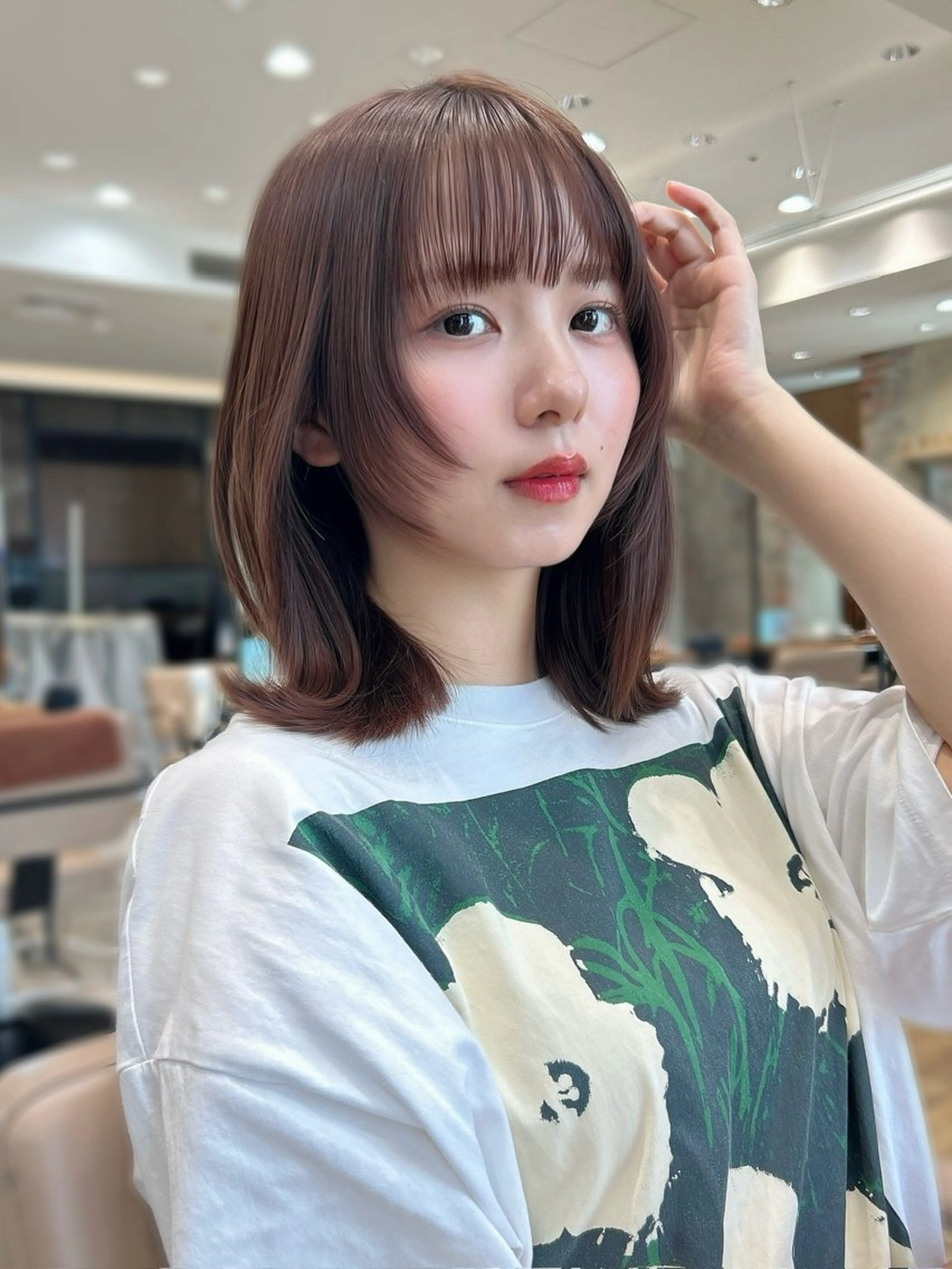 ミディアム カラー カット ヘアカラー トリートメント 新宿✨レイヤーカット 韓国ヘア/坂本亜裟海のヘアスタイル