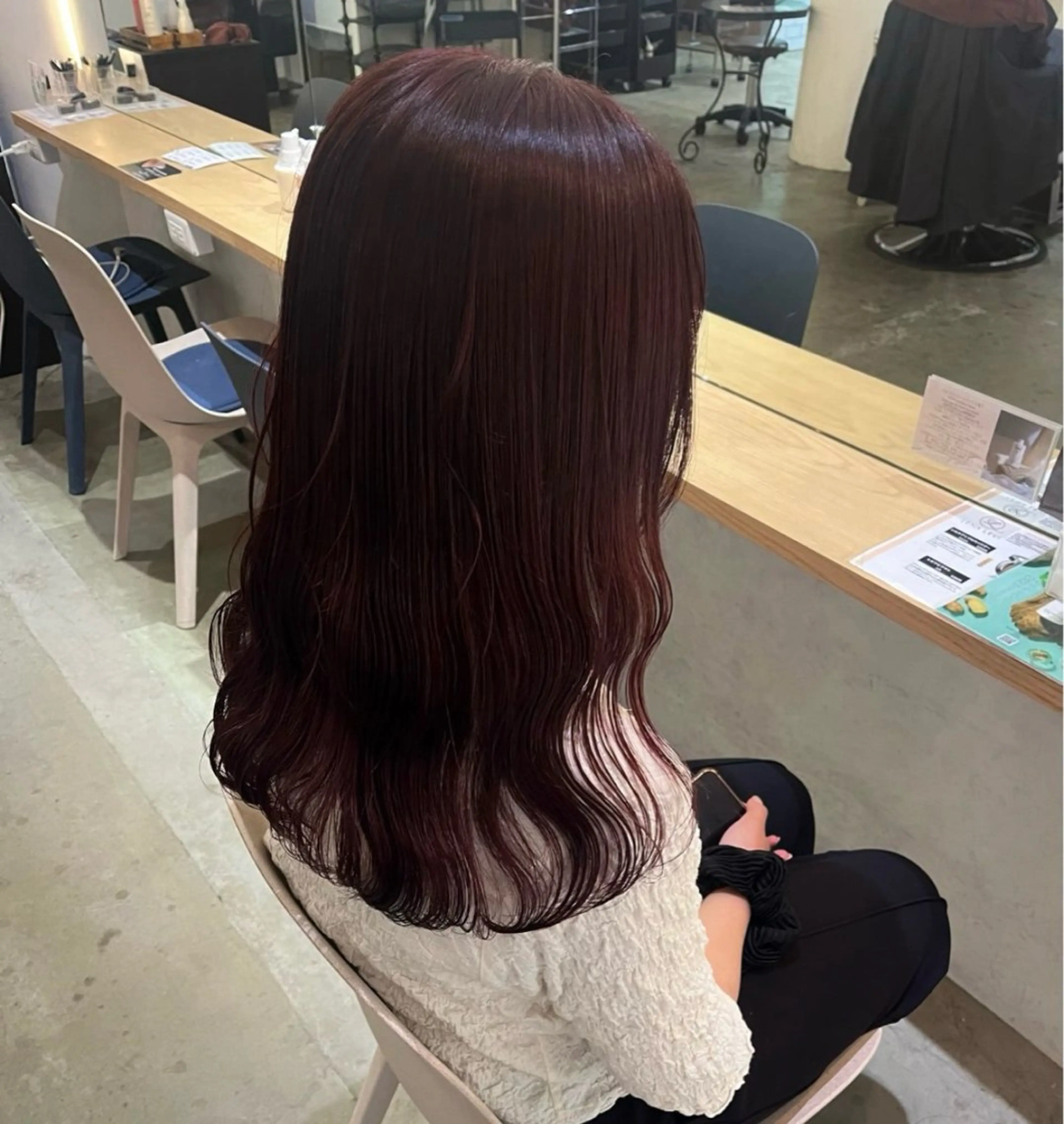 セミロング カラー ブリーチ ダブルカラー ブリーチなしカラー レッドカラー ヘアカラー トリートメント 暖色/まろベージュ/ シカタユウカのヘアスタイル