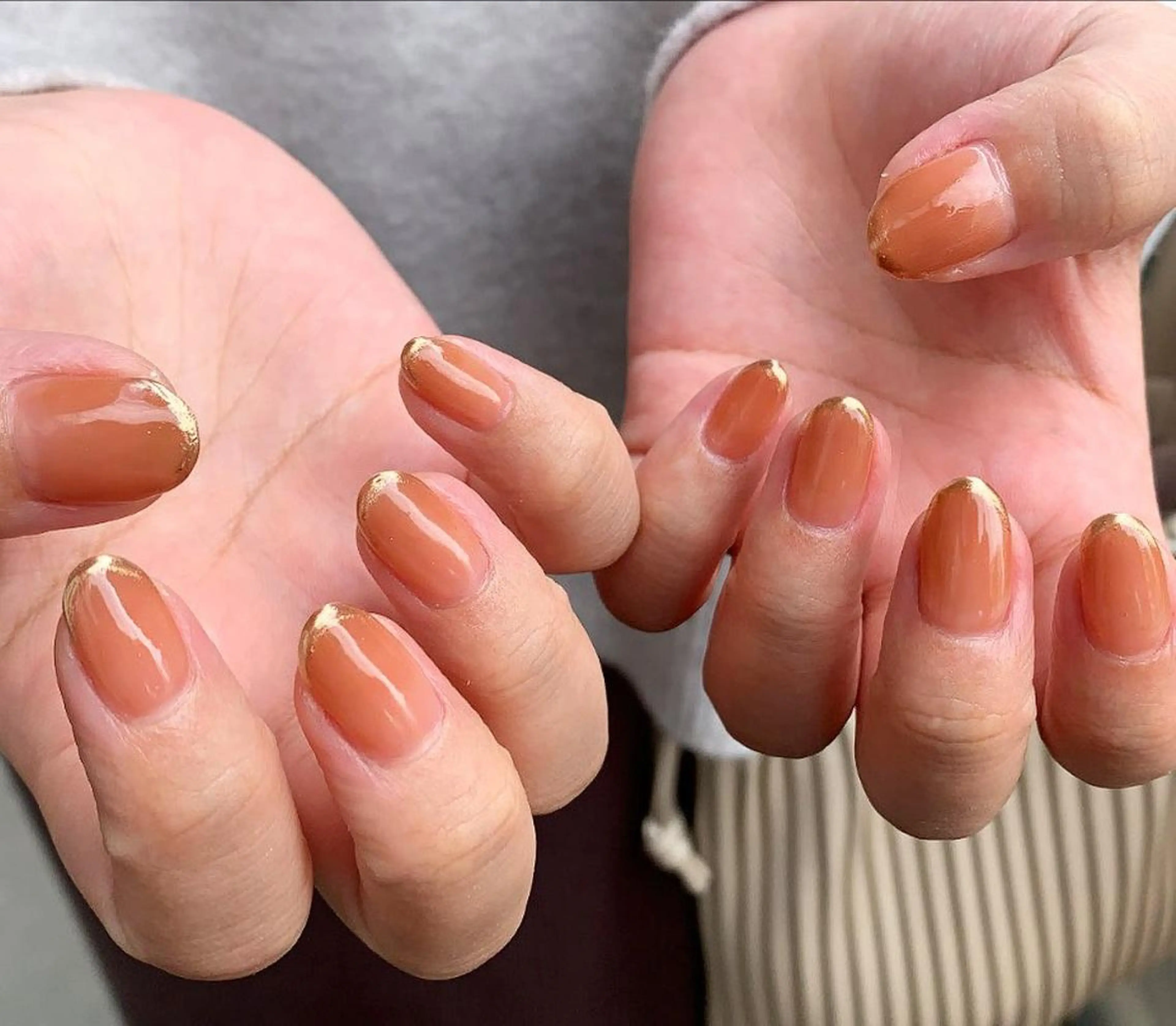 ネイル フレンチネイル オレンジ nail＊ runa🌻のネイルデザイン