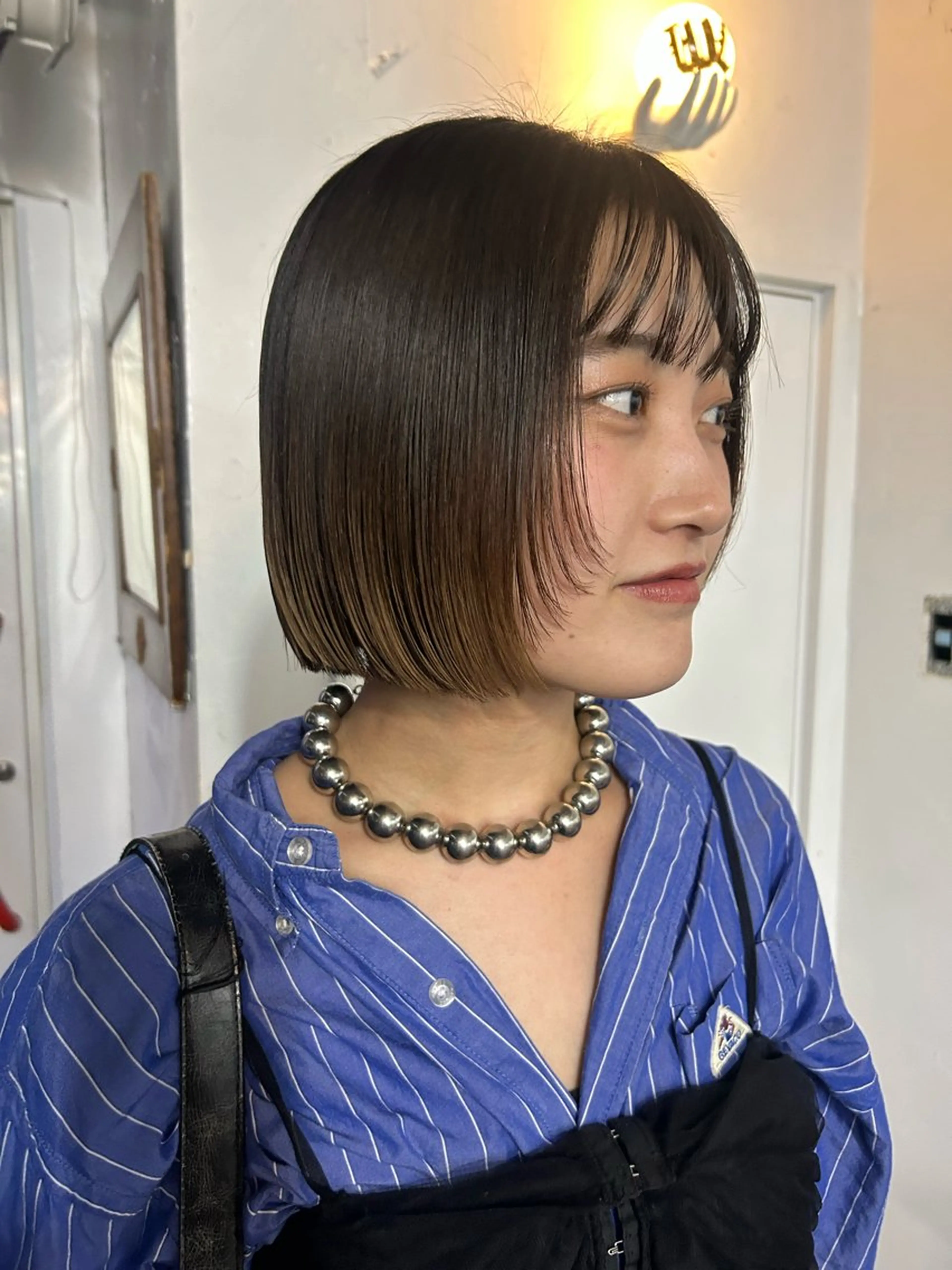 ミディアム ボブレイヤー ボブ レイヤーカット カット トリートメント 小川真歩/パーマ /暖色オリーブのヘアスタイル