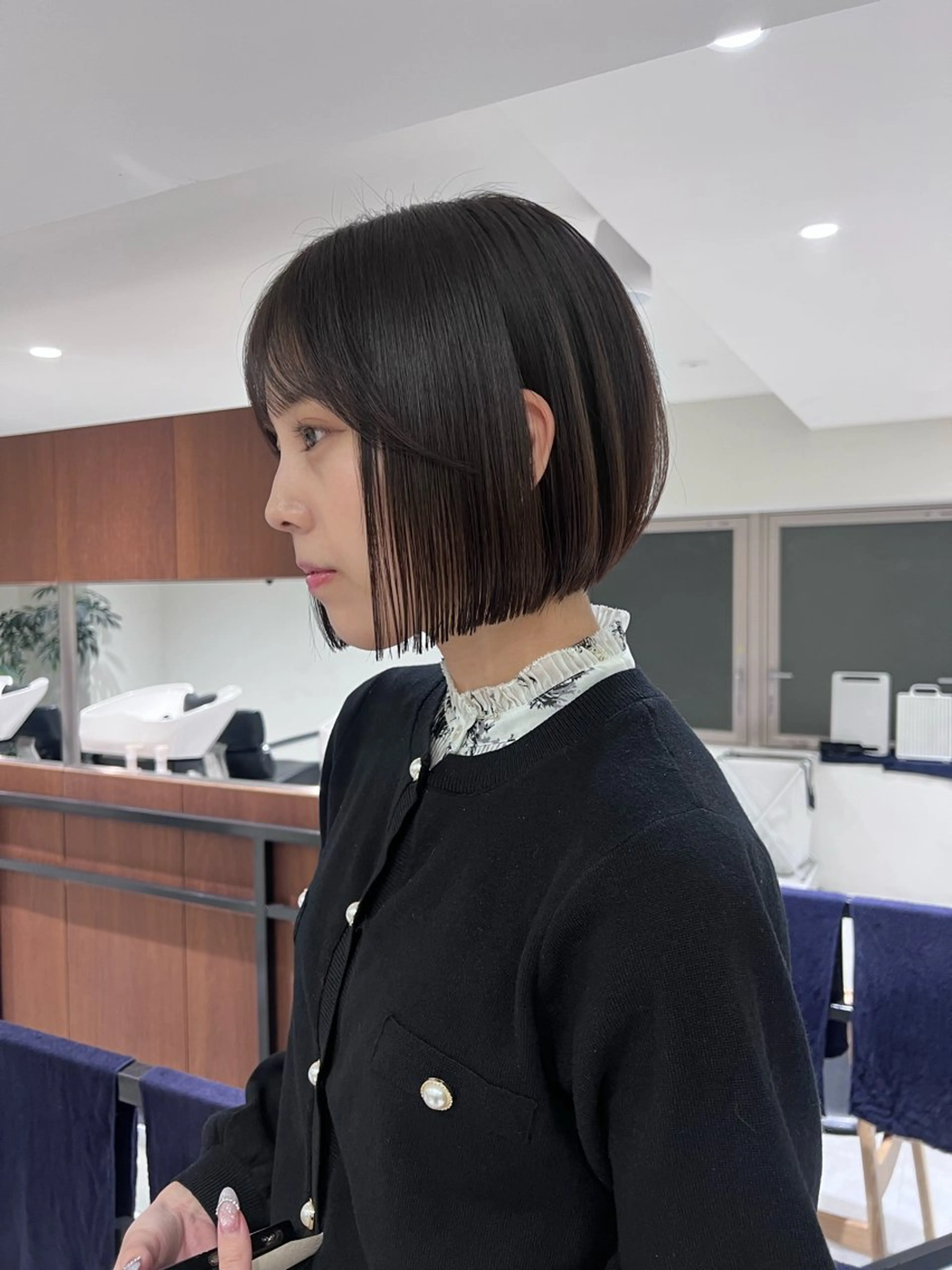 ショート カラー ベージュカラー ブリーチ 透明感カラー ブリーチなしカラー ボブ 透明感ベージュ/ボブ /表参道 yunaのヘアスタイル