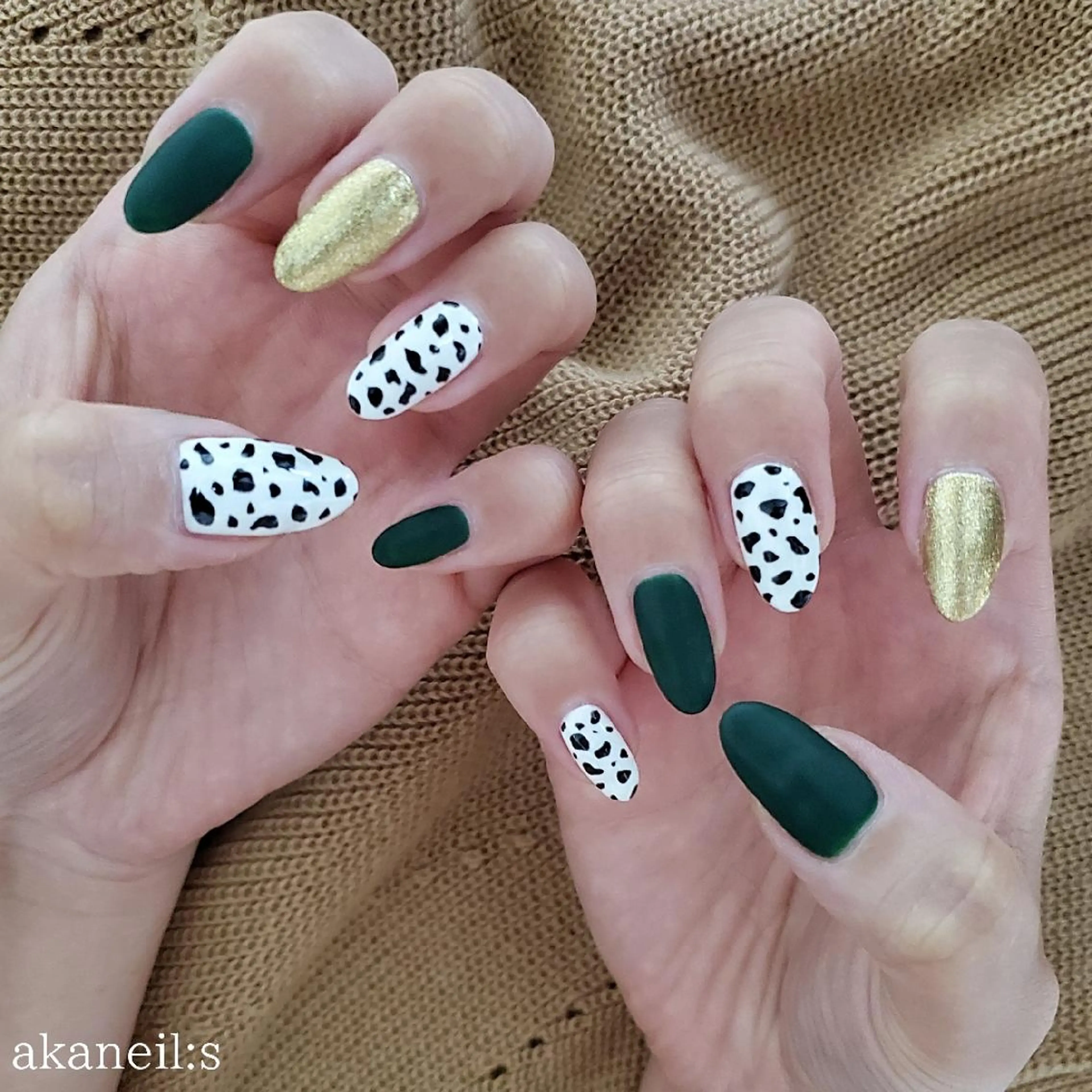 ネイル グリーン マットネイル 【akaneils】 アカネのネイルデザイン