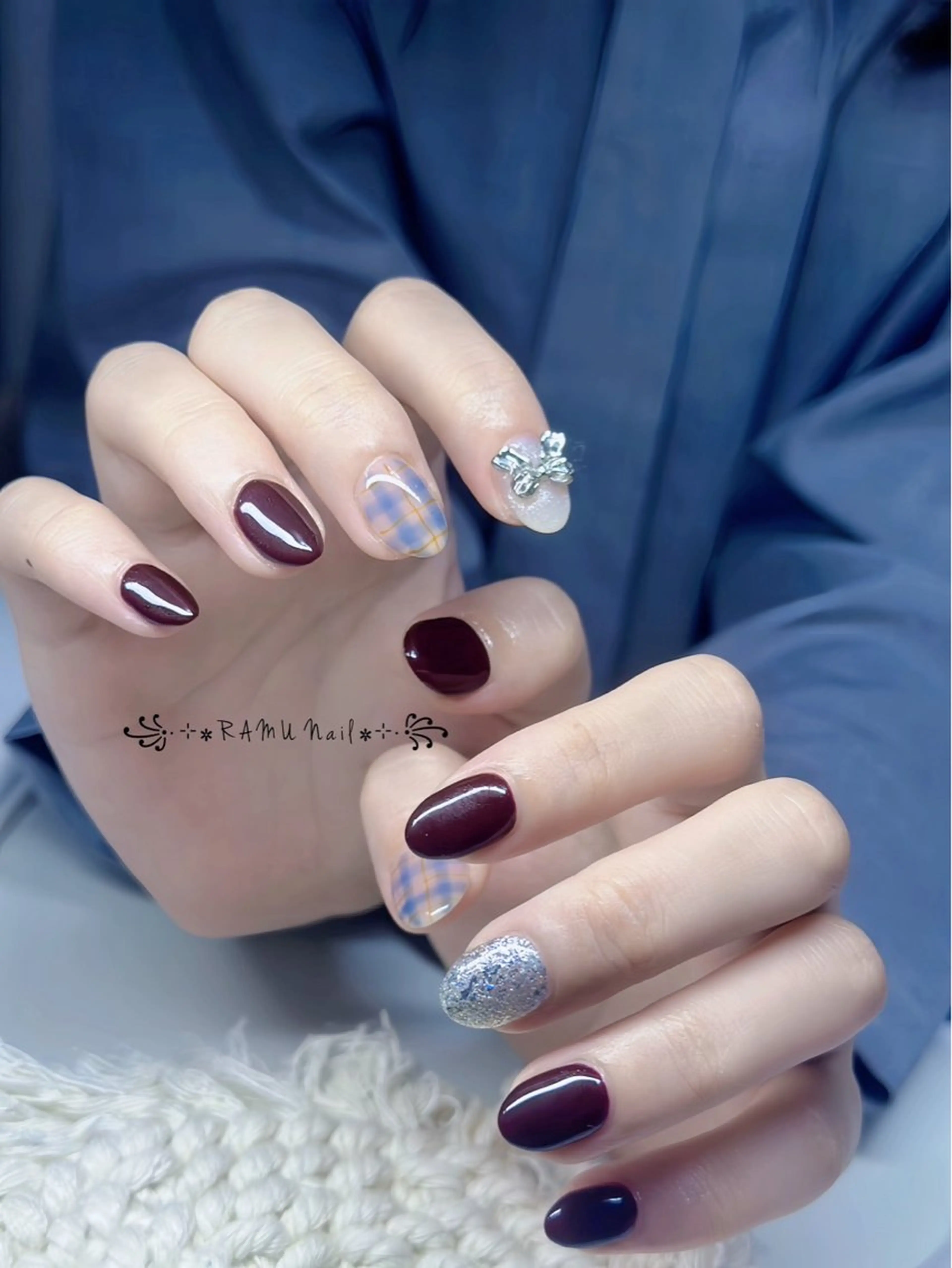 ネイル キラキラネイル マグネットネイル ミラーネイル ピンク ワンホンネイル ハンドネイル RAMU Nail 恵比寿店のネイルデザイン