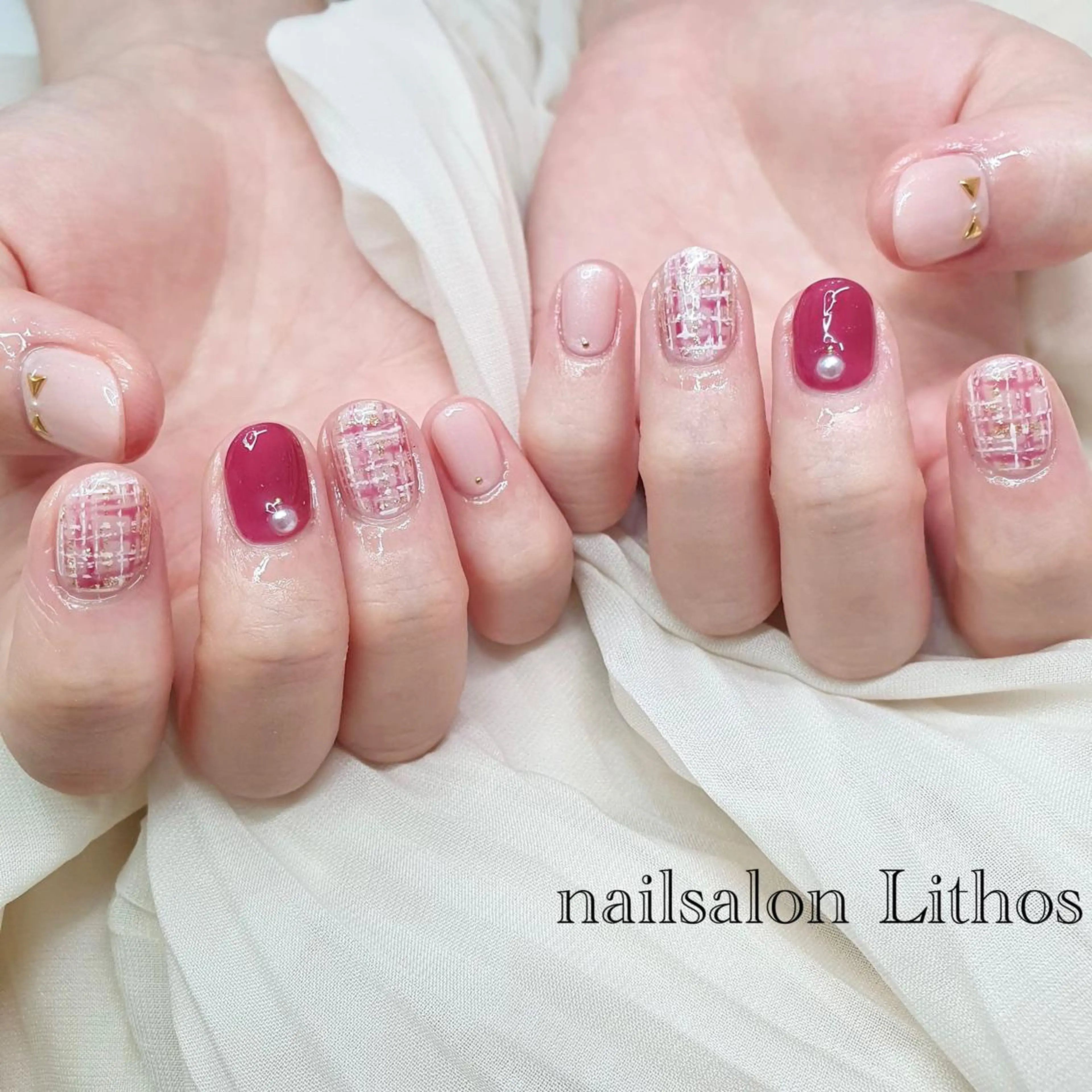 ネイル ショートネイル ハンドネイル nailsalon Lithos所属・nailsalon Recontreのネイルデザイン