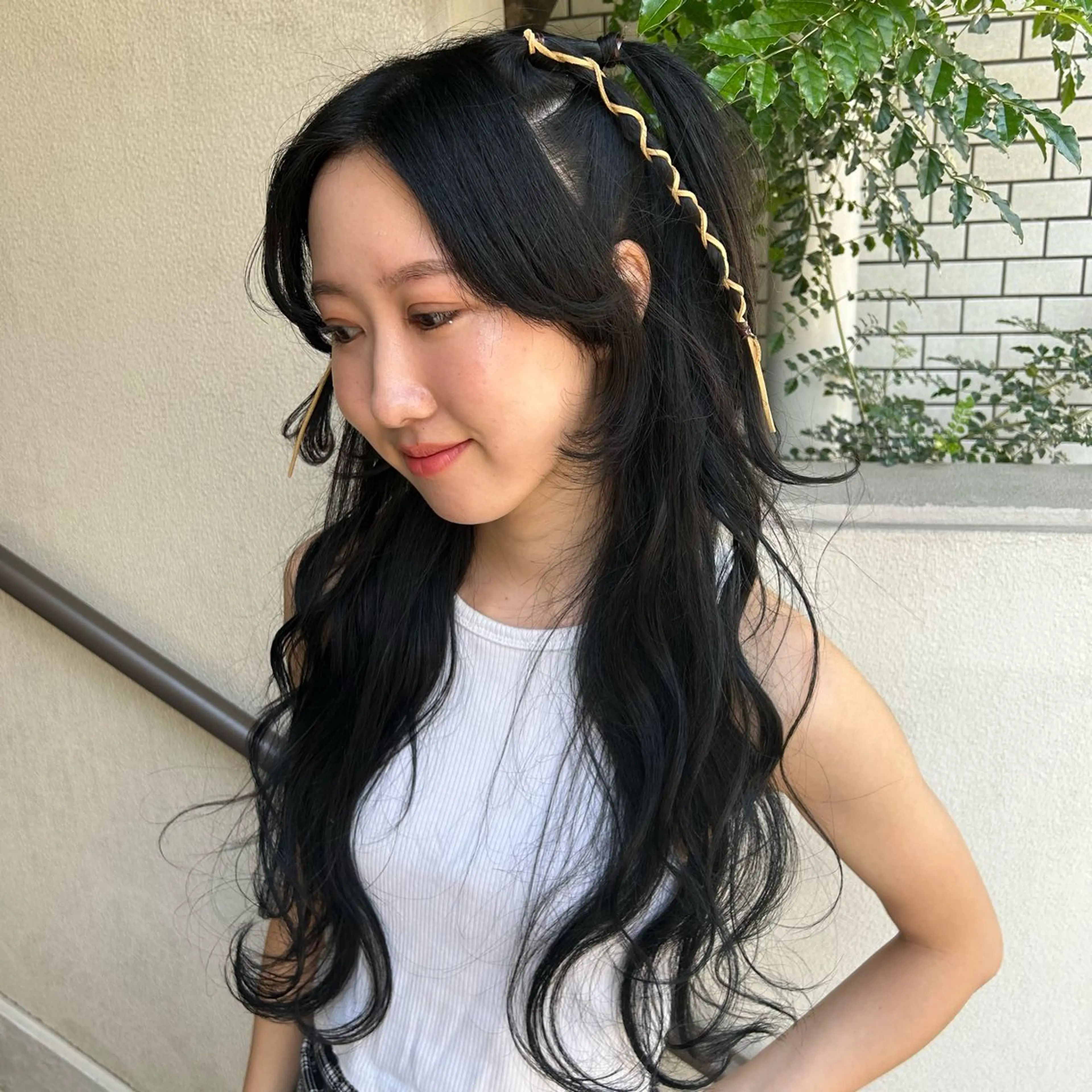 ロング ヘアアレンジ 韓国風ヘア ヘアセット 飯塚 沙衣のヘアスタイル