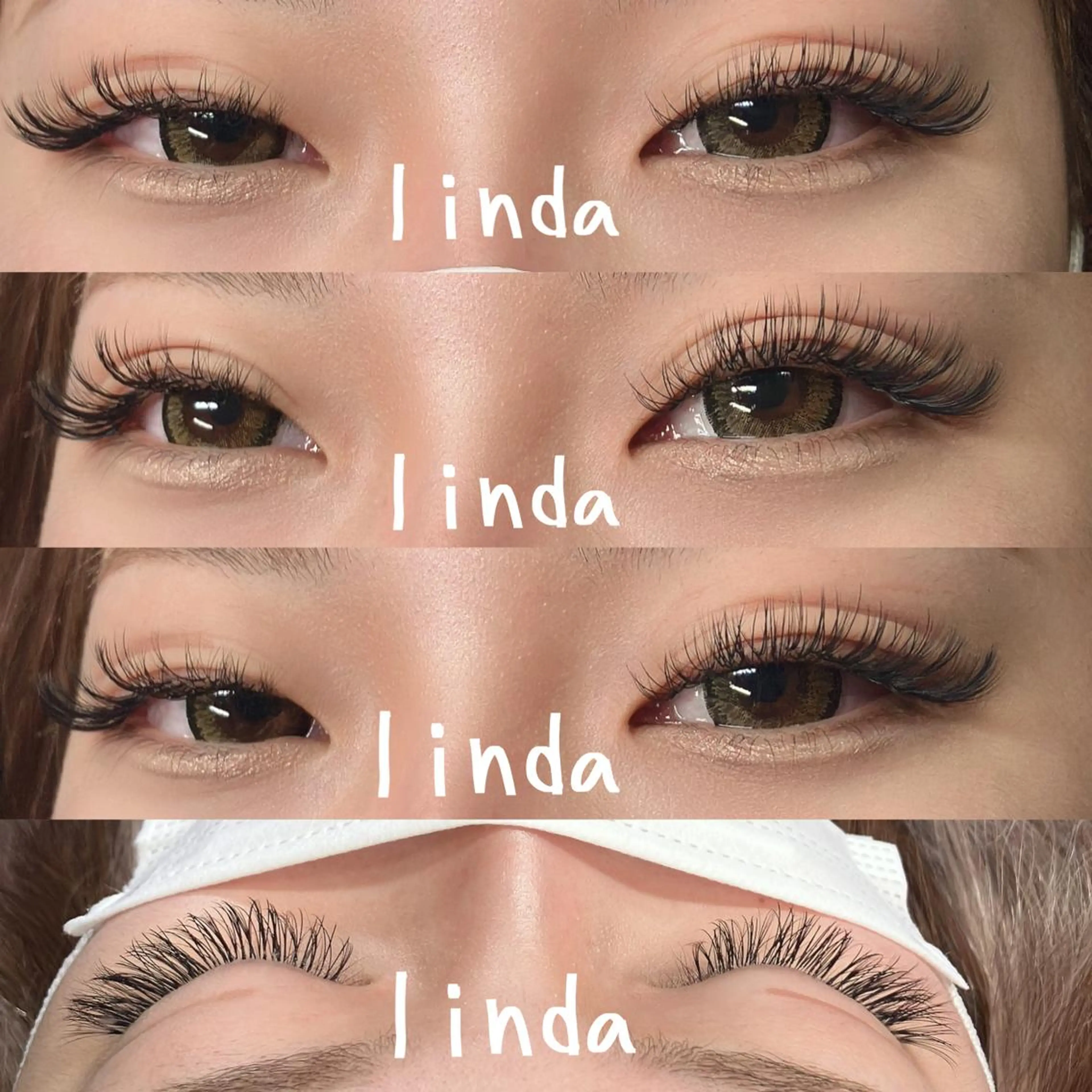マツエク・マツパ 付け放題 目尻長め ナチュラル ボリュームラッシュ linda lashesのマツエク・マツパデザイン