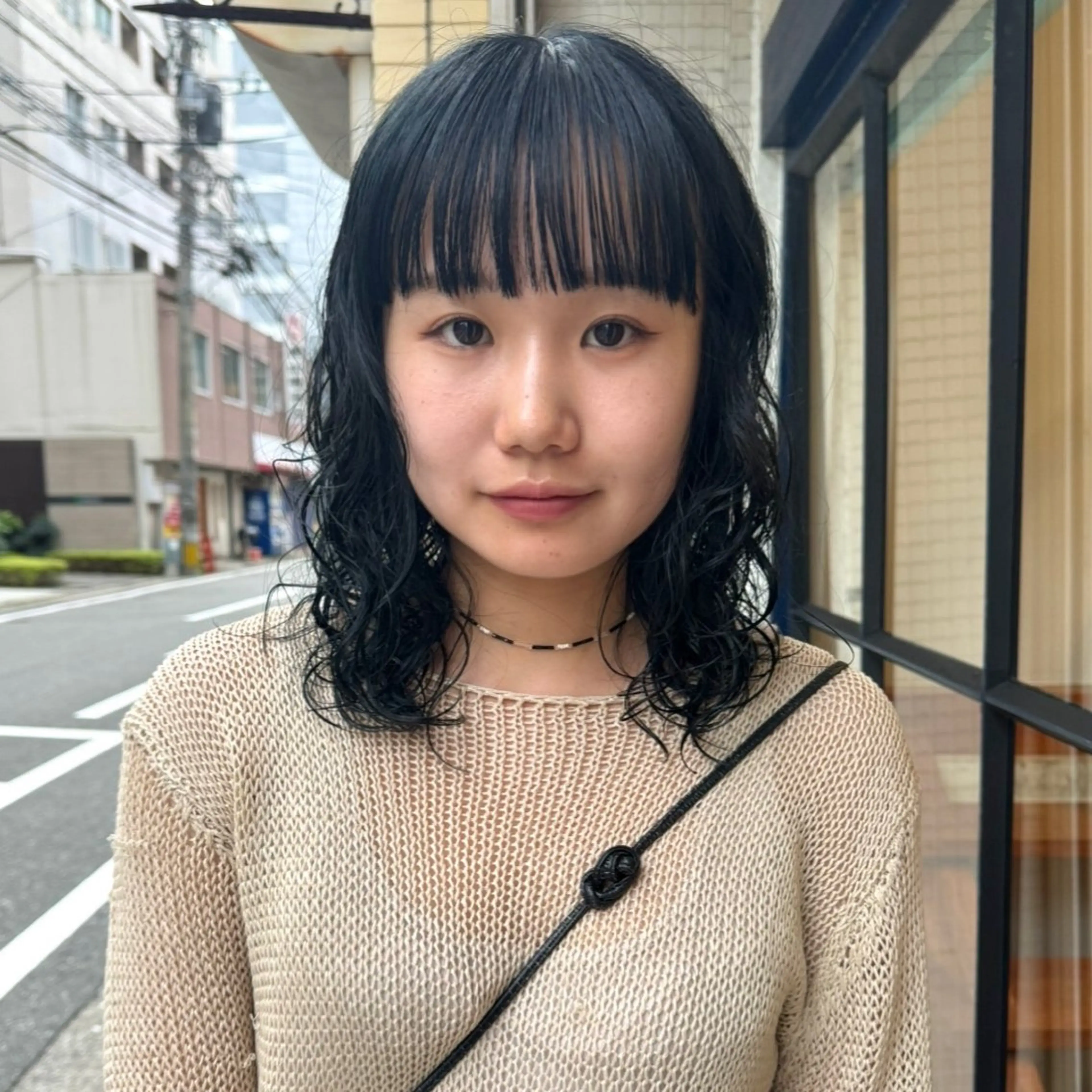 ミディアム パーマ カット パーマ トリートメント Lilu しずくのヘアスタイル