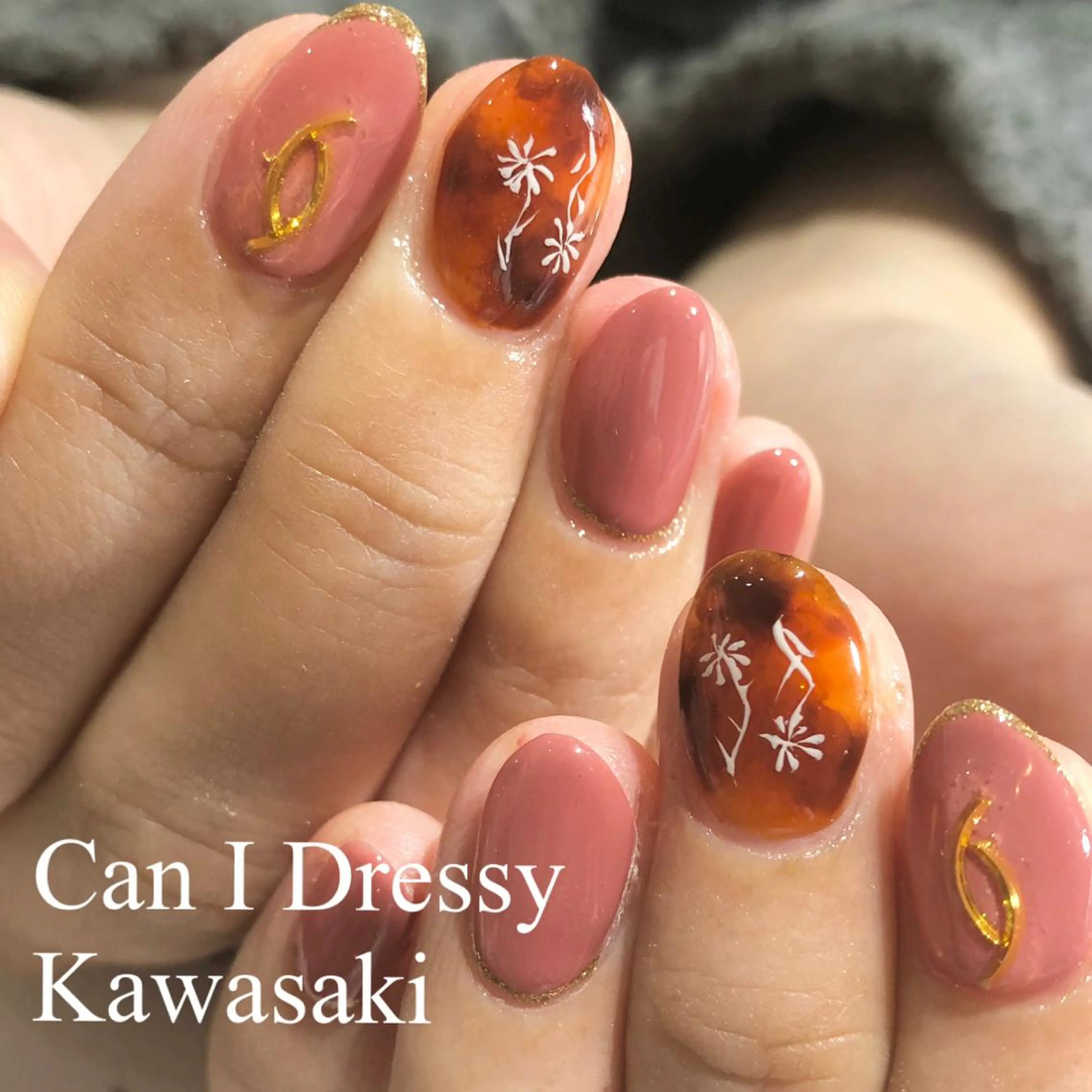 ネイル べっ甲ネイル ワンカラーネイル ハンドネイル Can I 川崎店 三島 久美子のネイルデザイン