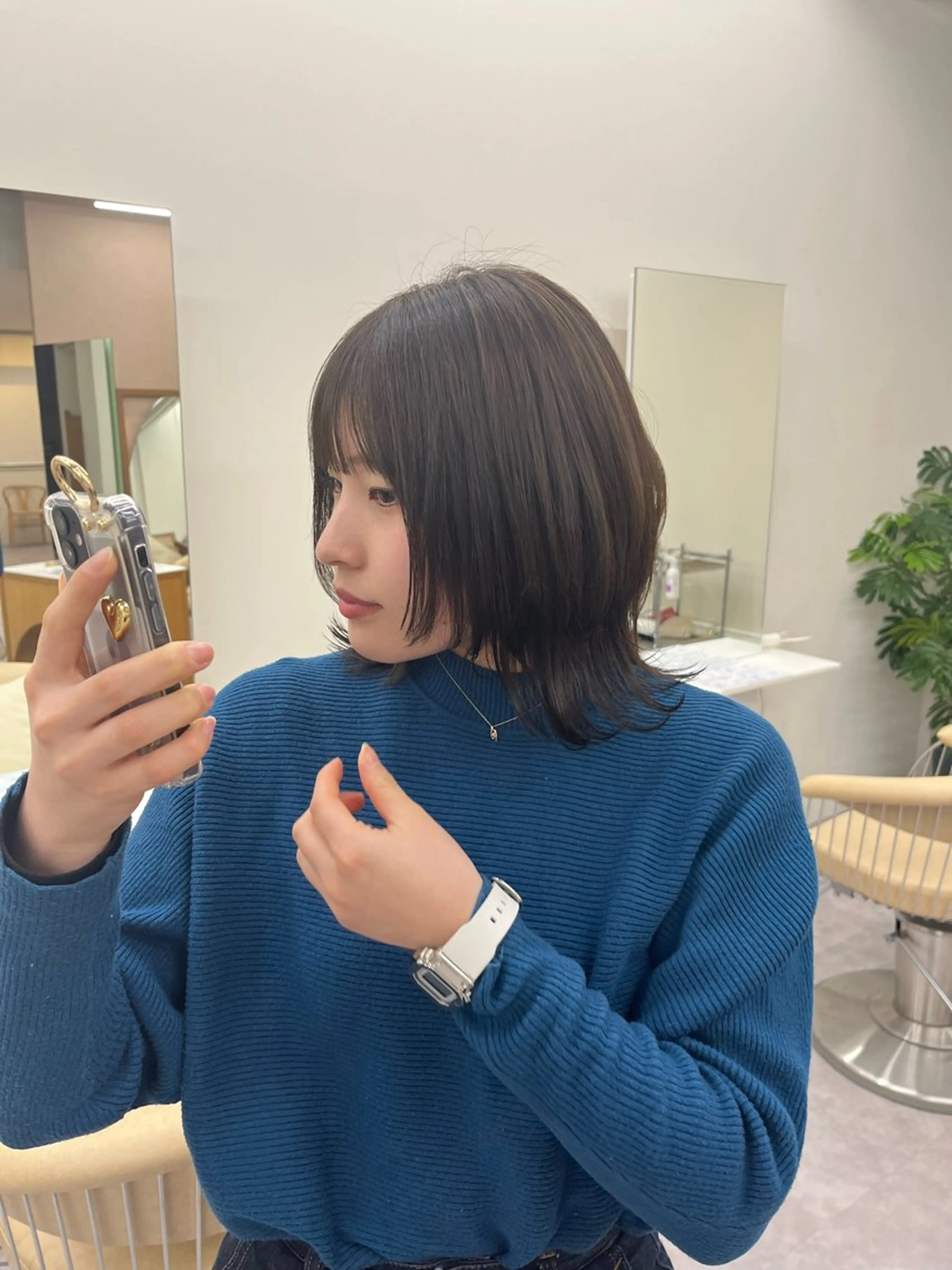 ミディアム カラー 透明感カラー 似合わせカット🌼 沙奈のヘアスタイル