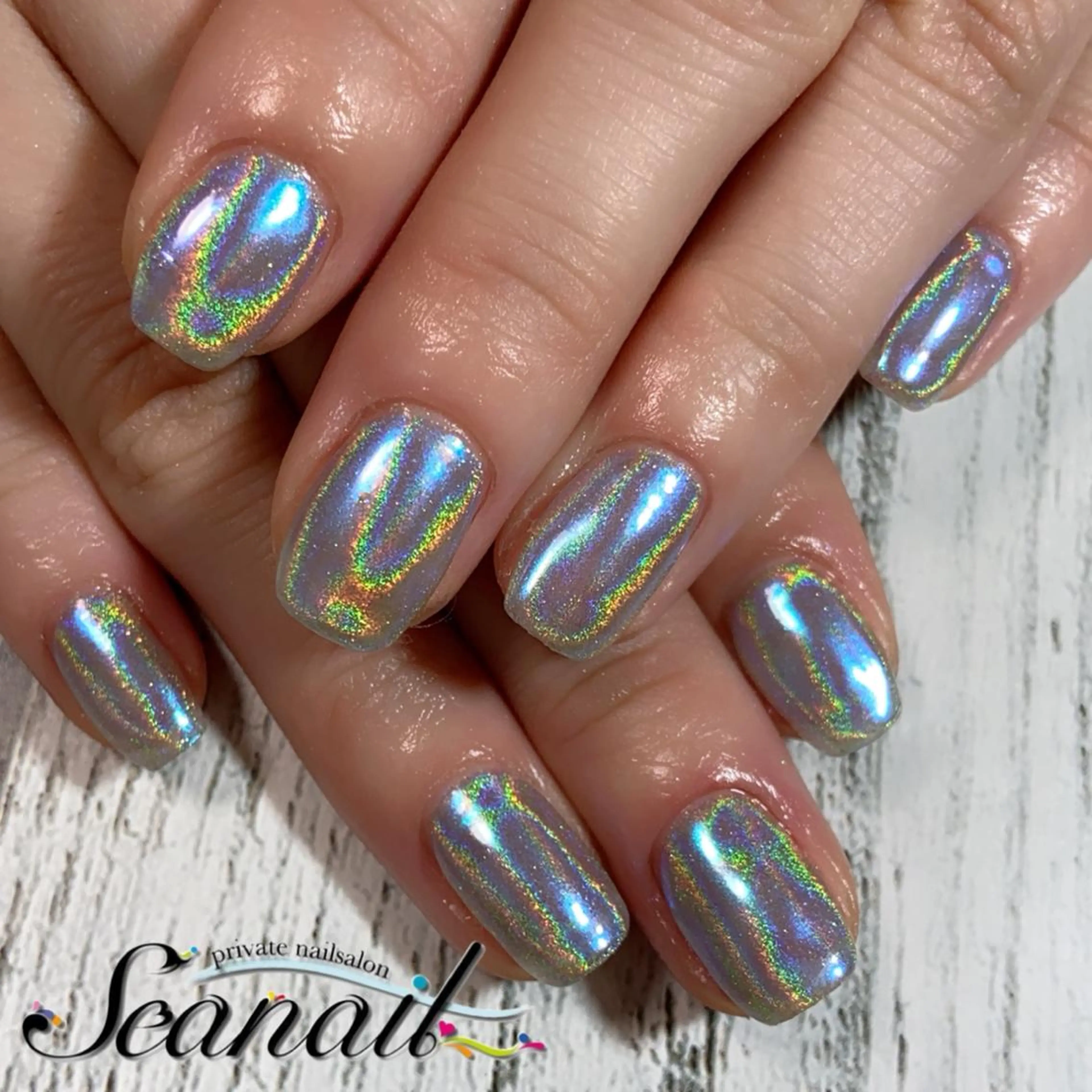 ネイル アートネイル フットネイル ジェルネイル キラキラネイル ミラーネイル 小尾 栞のネイルデザイン