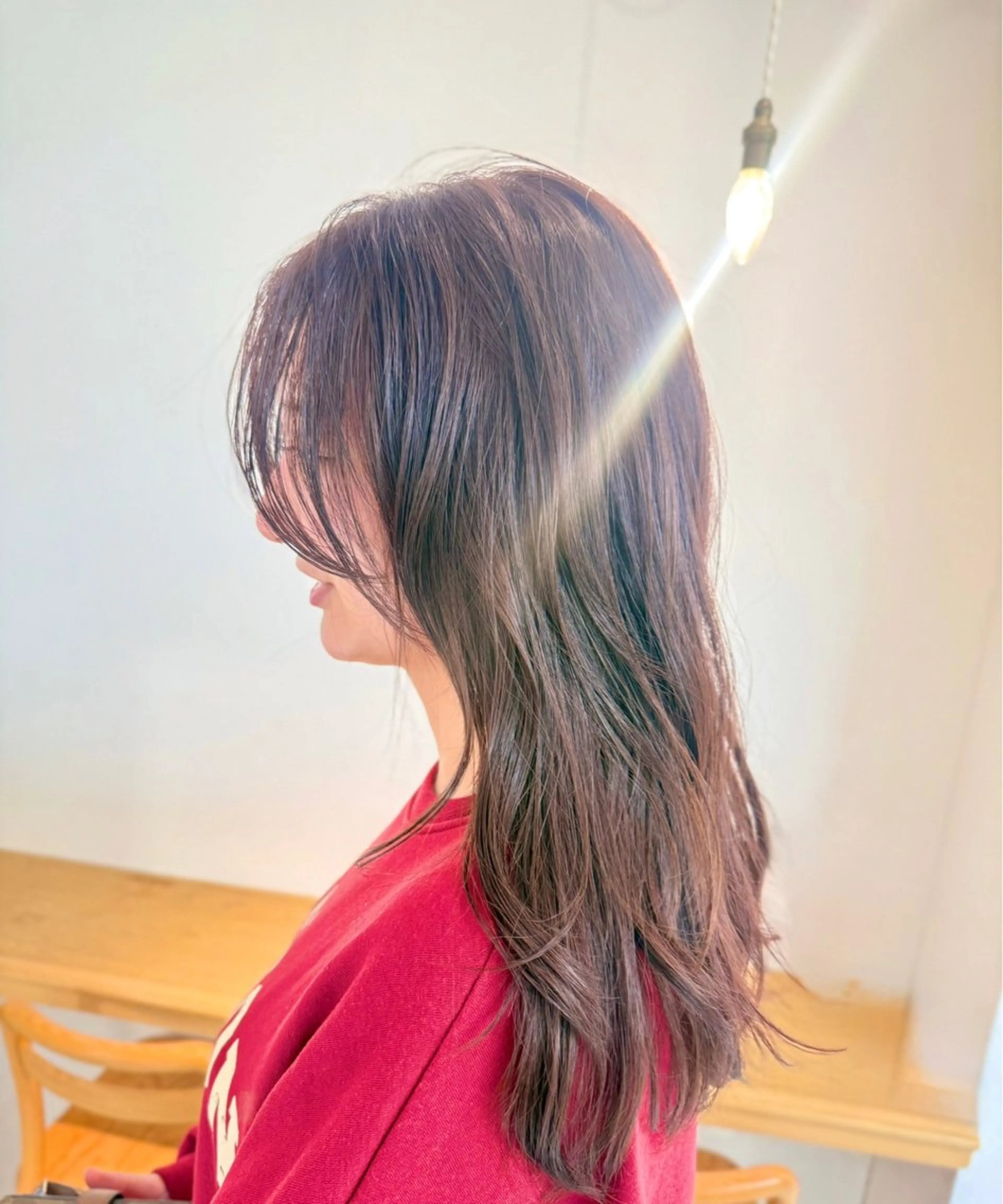 セミロング カラー カット ヘアカラー 安永 涼のヘアスタイル