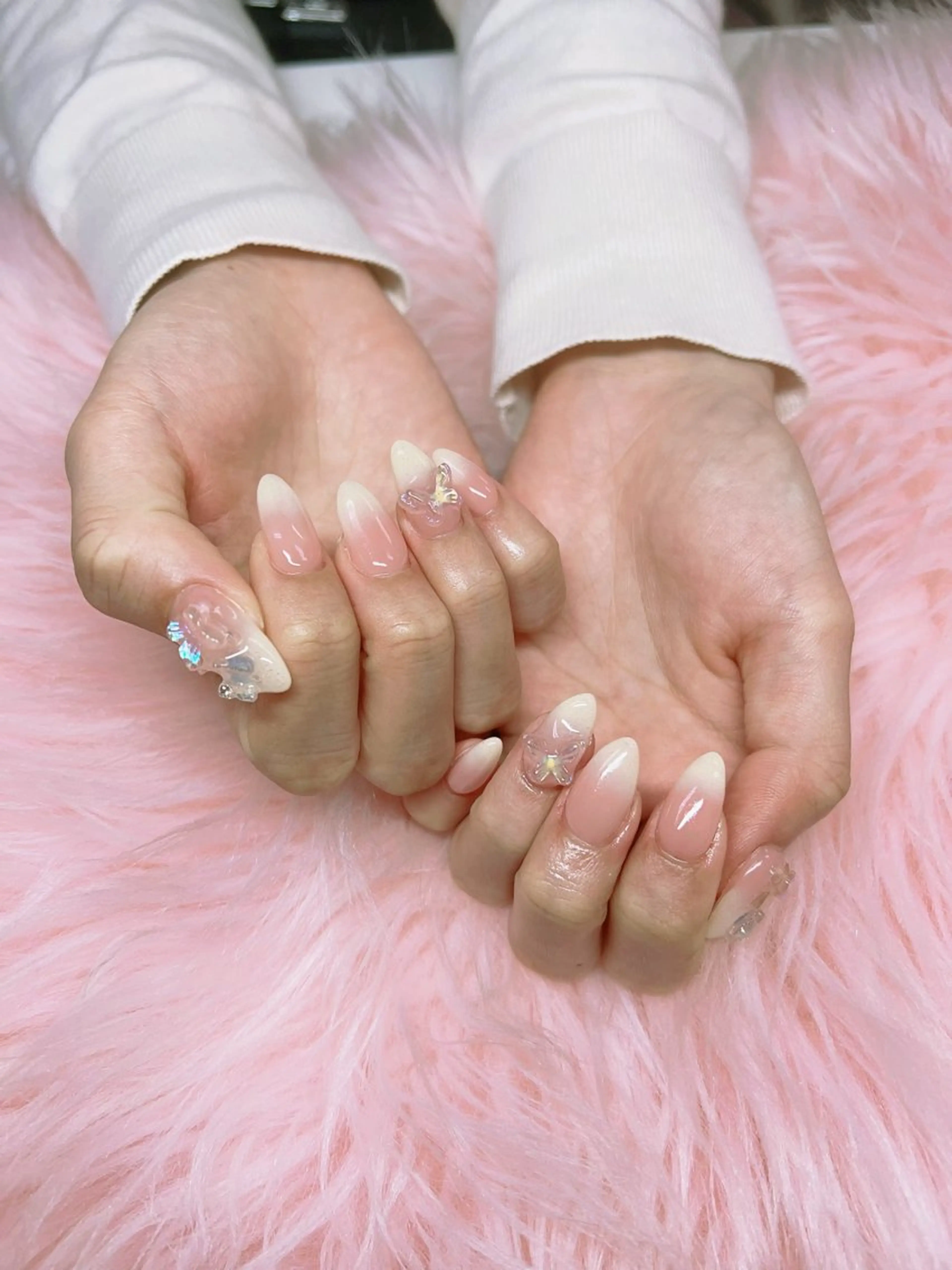 ネイル リボン ハンドネイル ハンドケア 💜MIYA nail川崎店のネイルデザイン
