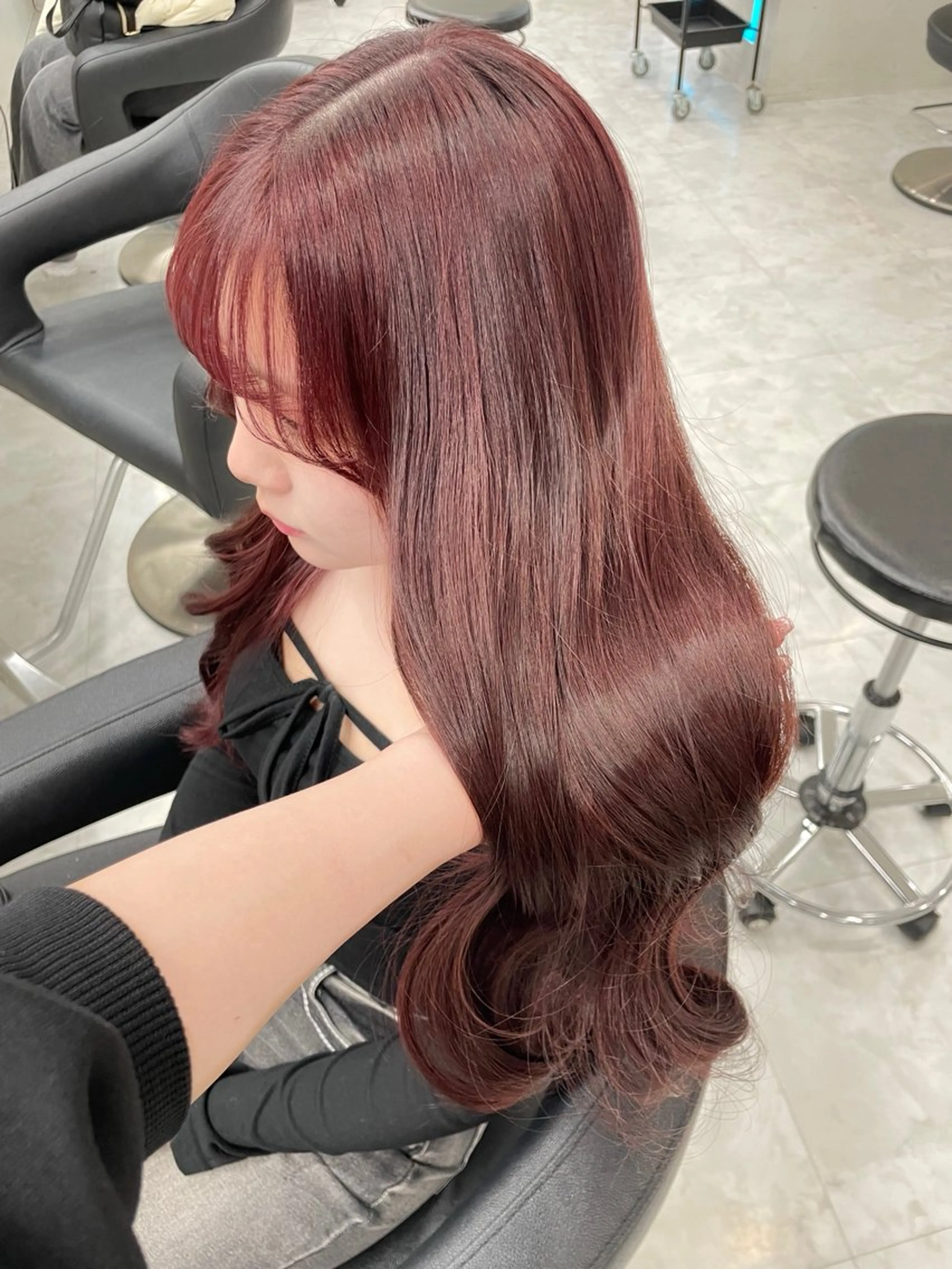 ロング カラー ヘアカラー トリートメント nana【艶髪】/ 顔まわり/縮毛矯正のヘアスタイル