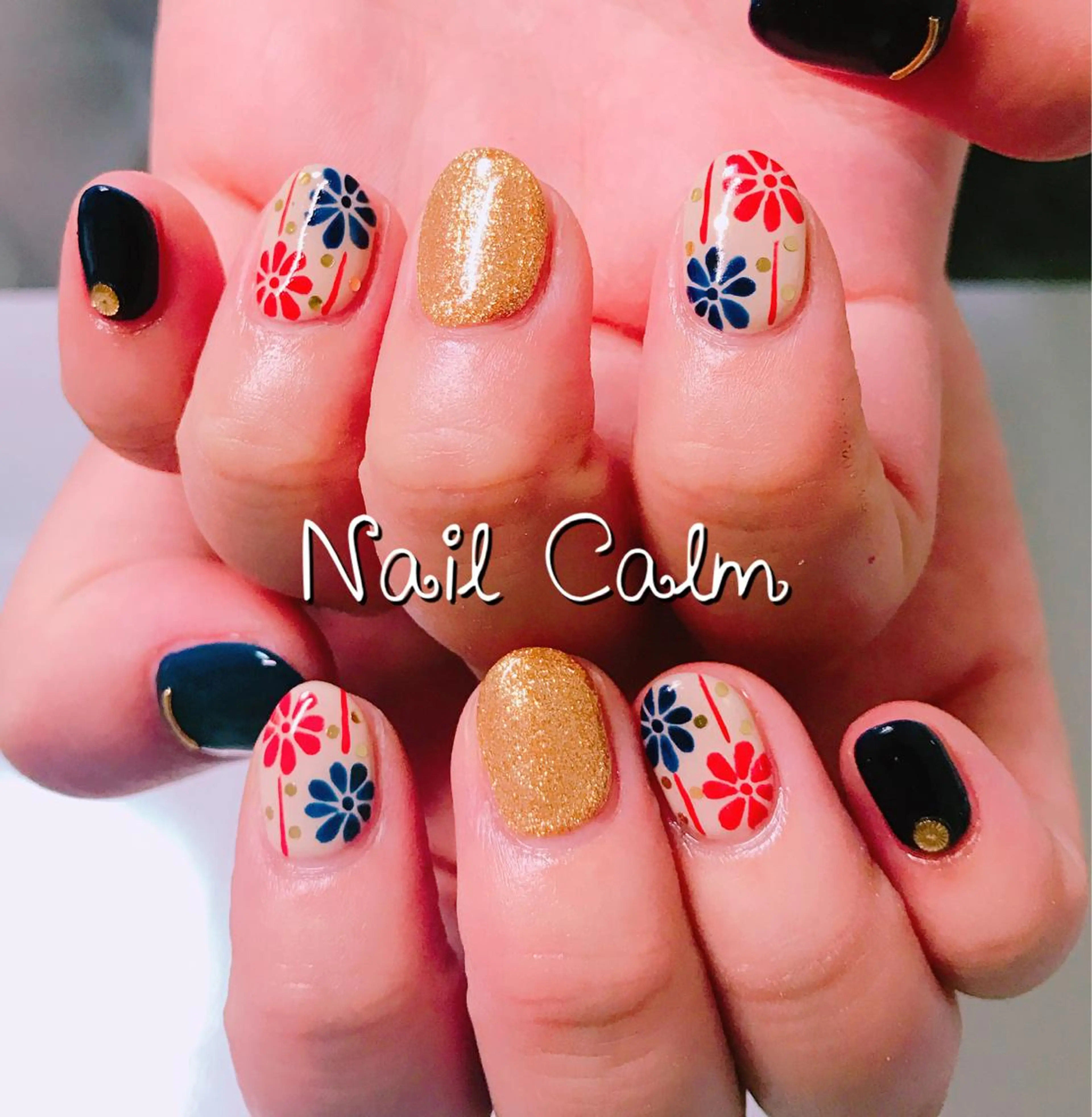 ネイル アートネイル 成人式 ハンドネイル Nail Calm所属・プライベートサロン Calmのネイルデザイン
