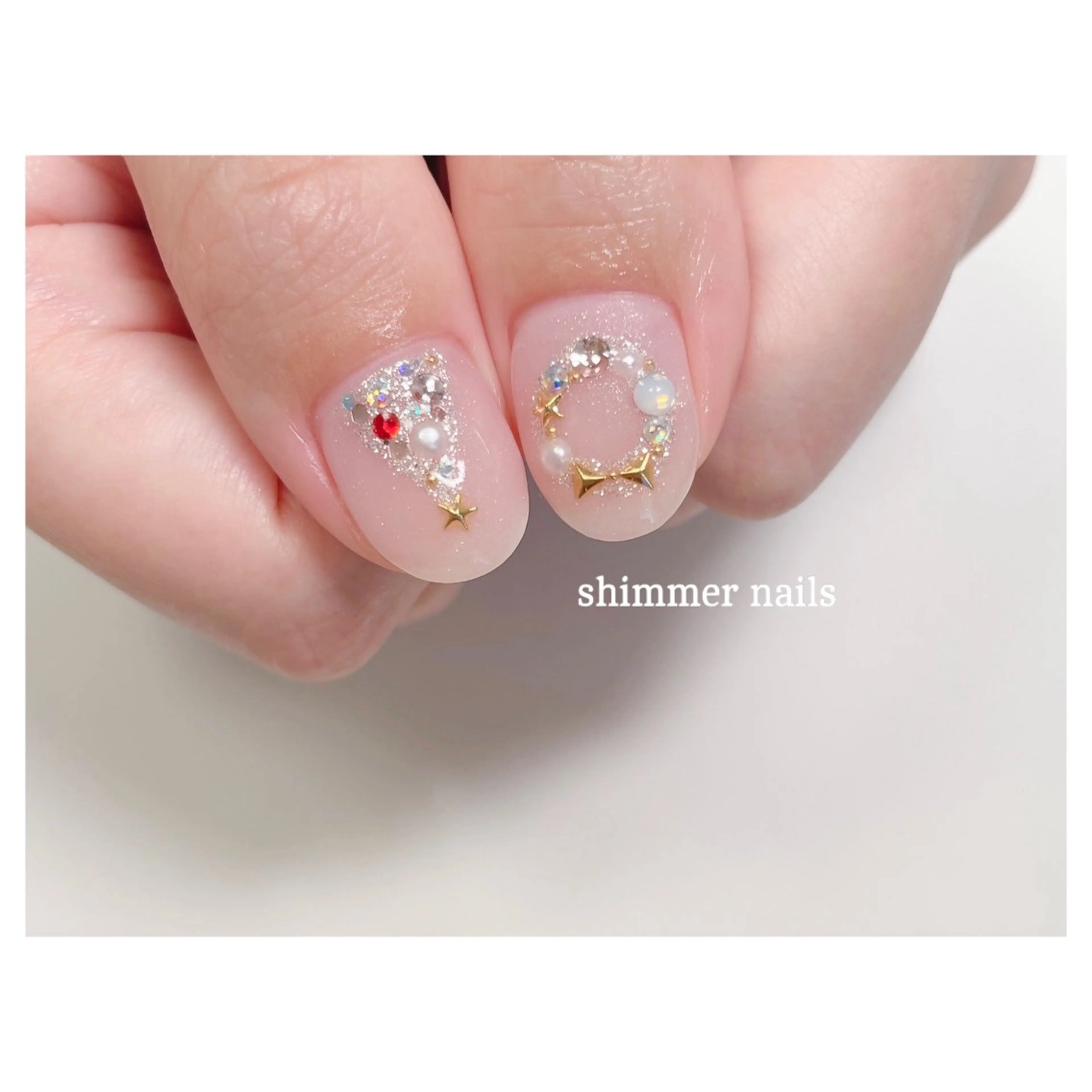 ネイル アートネイル 冬ネイル クリスマス shimmer nailsのネイルデザイン