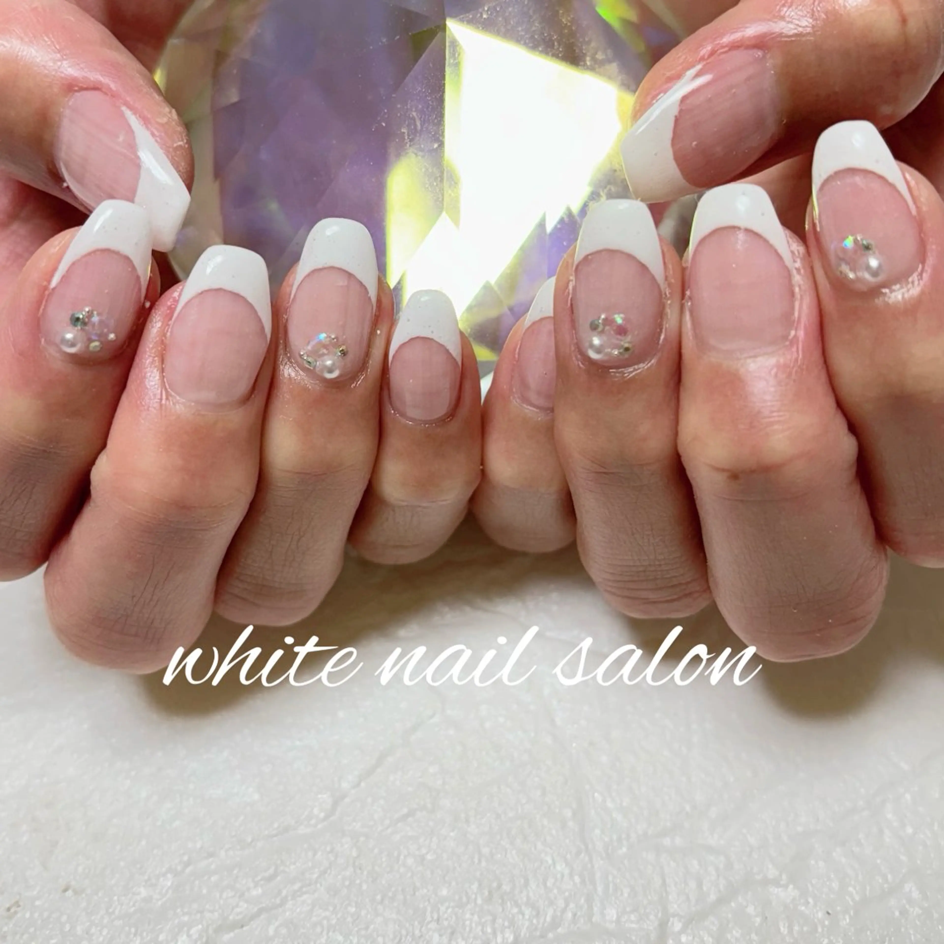 ネイル フットネイル ホワイト ハンドネイル white nail salonのネイルデザイン