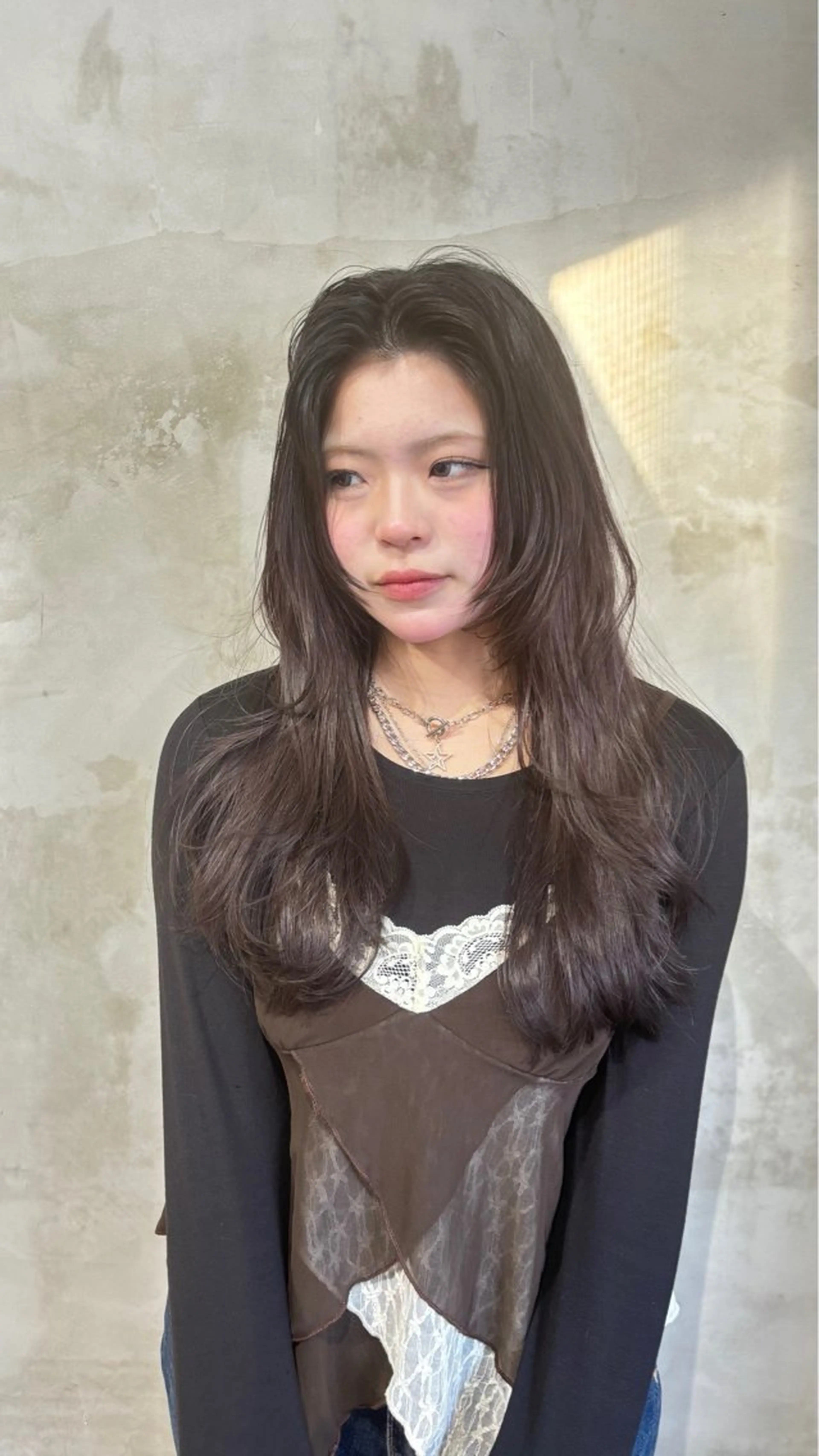 ロング カラー 透明感カラー ハイレイヤー レイヤーカット カット ヘアカラー ‪‪❤︎‬韓国ヘア ❤︎/saraのヘアスタイル