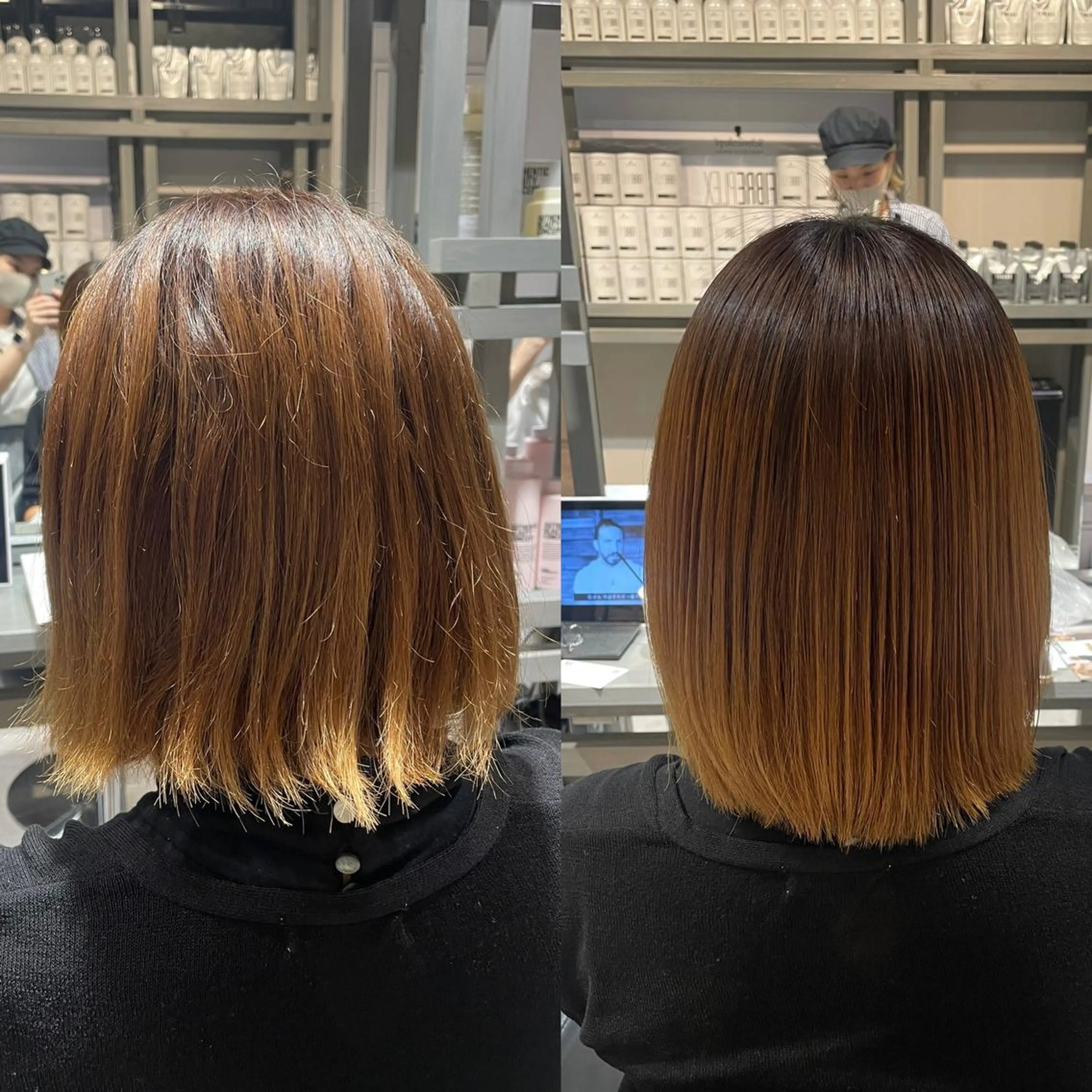 ミディアム カラー 酸性ストレート 縮毛矯正 トリートメント ブリーチ👩‍🦳/ ‪✂︎MANAMIのヘアスタイル
