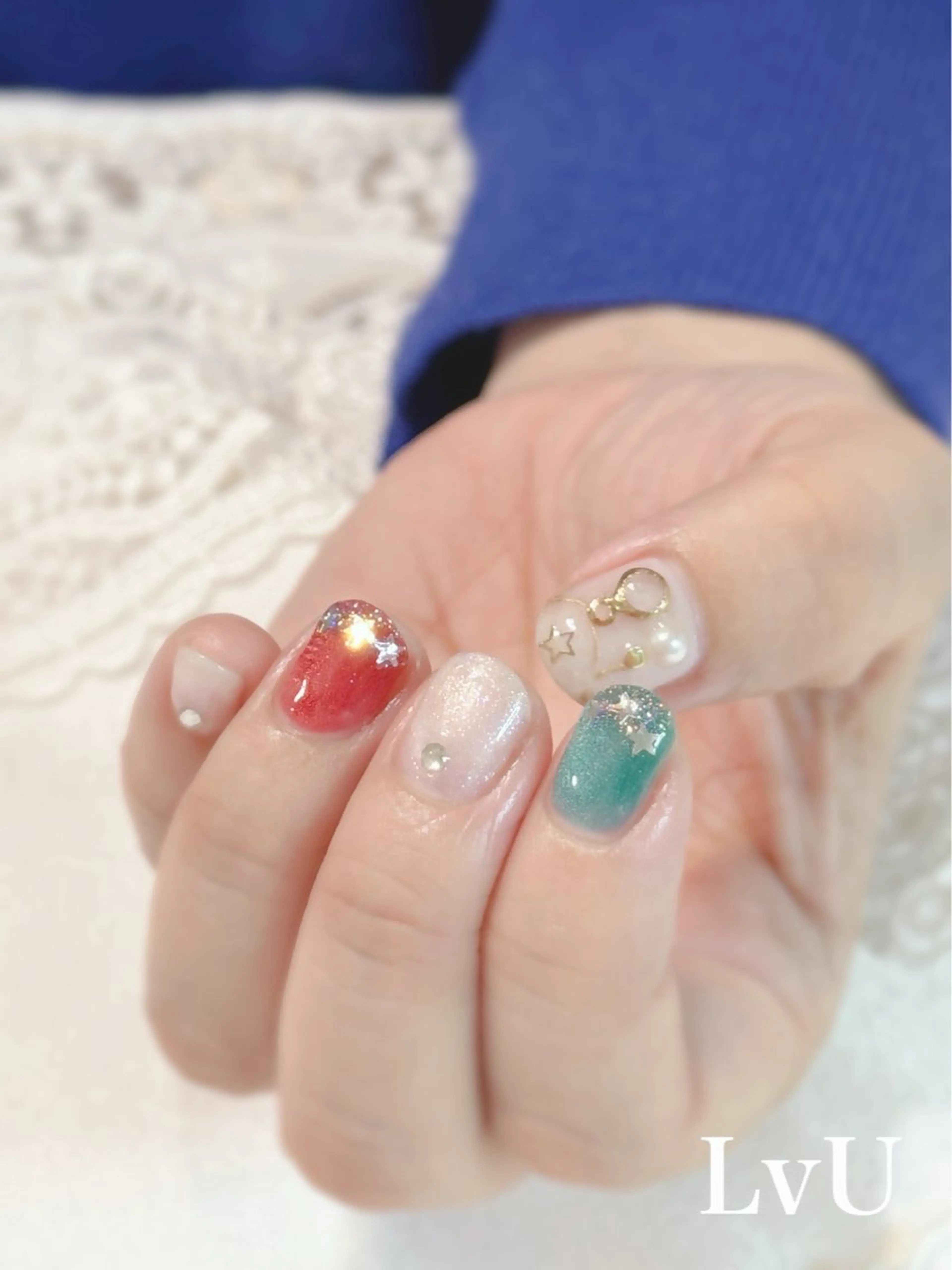 ネイル 冬ネイル クリスマス ハンドネイル ハンドケア LvU(ラブユー) Asayamaのネイルデザイン