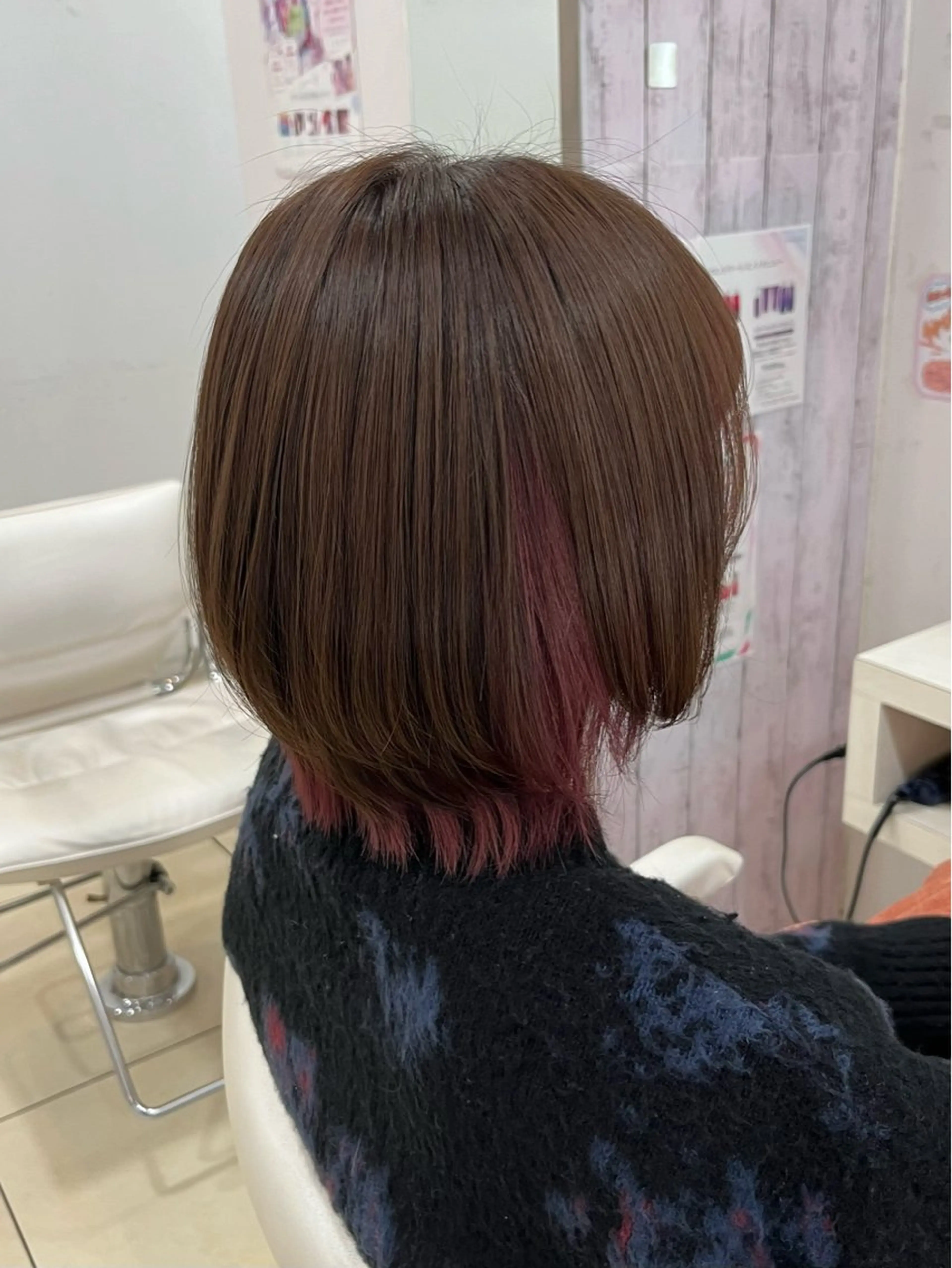 ミディアム カラー ピンクカラー ウルフカット ヘアカラー 🤎ベージュカラー/ 髪質改善/山岸🤎のヘアスタイル