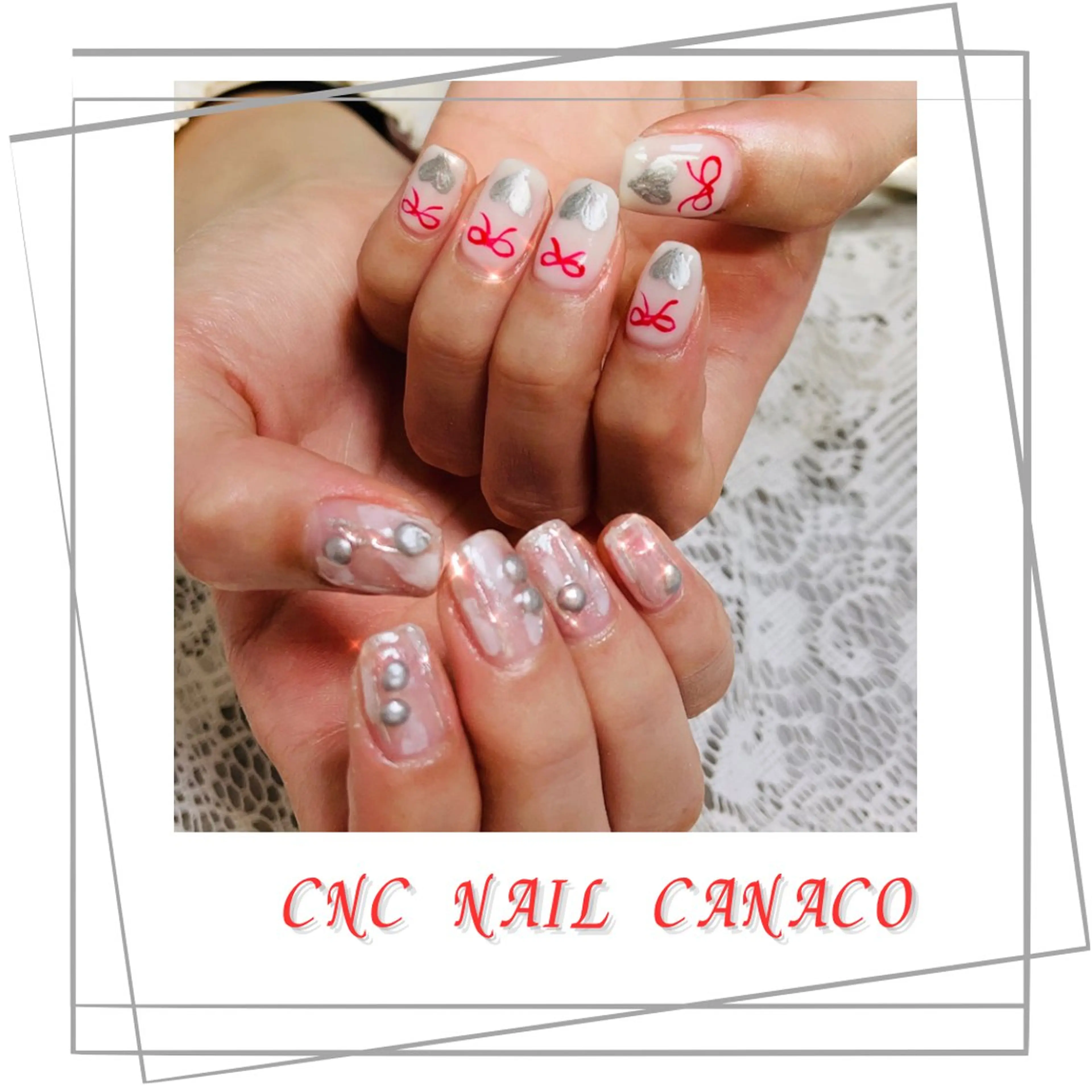 ネイル アートネイル 持ち込み ストーンネイル ハンドネイル ハンドケア Felice所属・ベテランネイル cnc  nailのネイルデザイン