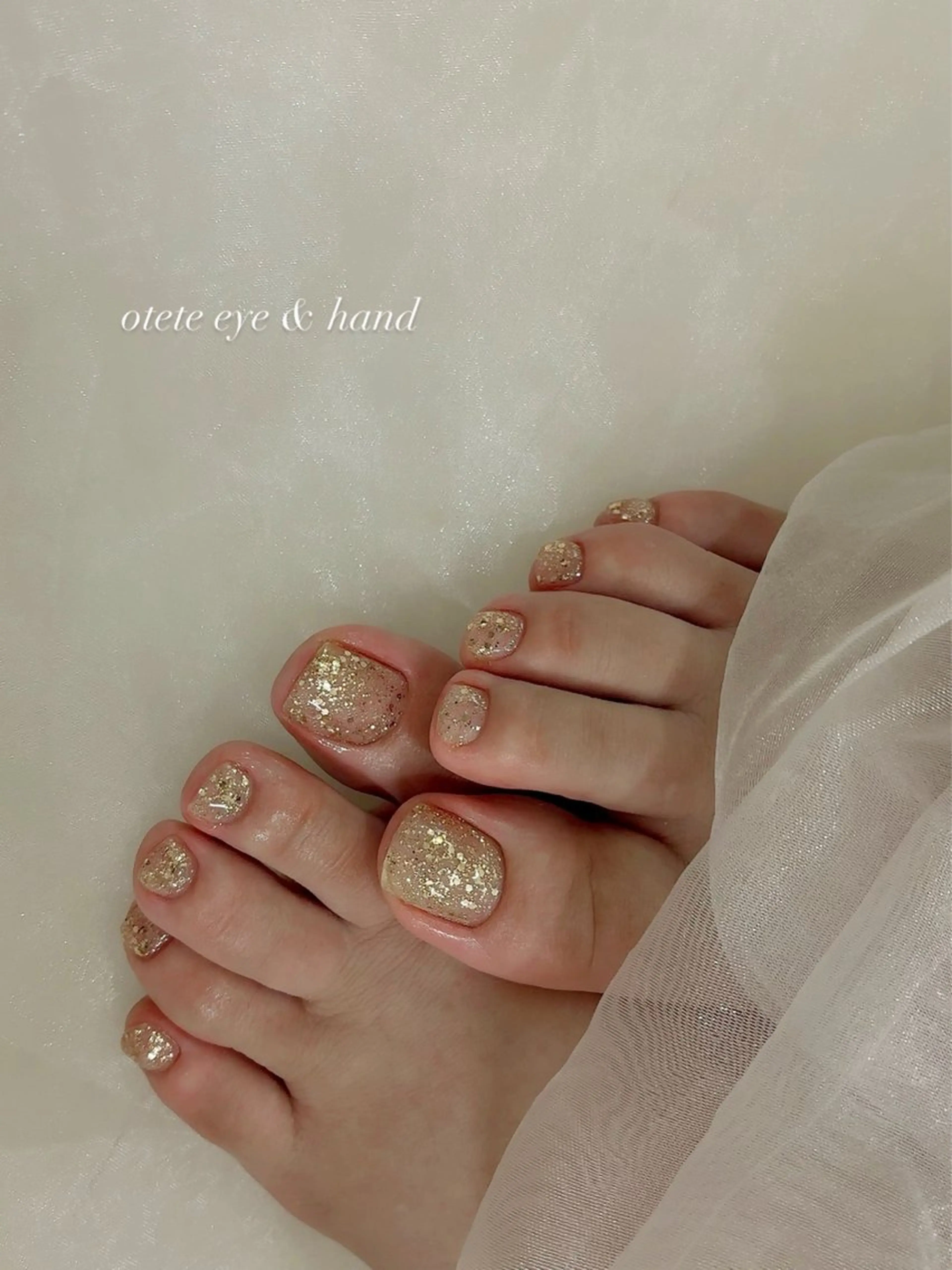 ネイル フットネイル ラメ(グリッター) フットネイル otete eye&hand所属・otete eye&handのネイルデザイン