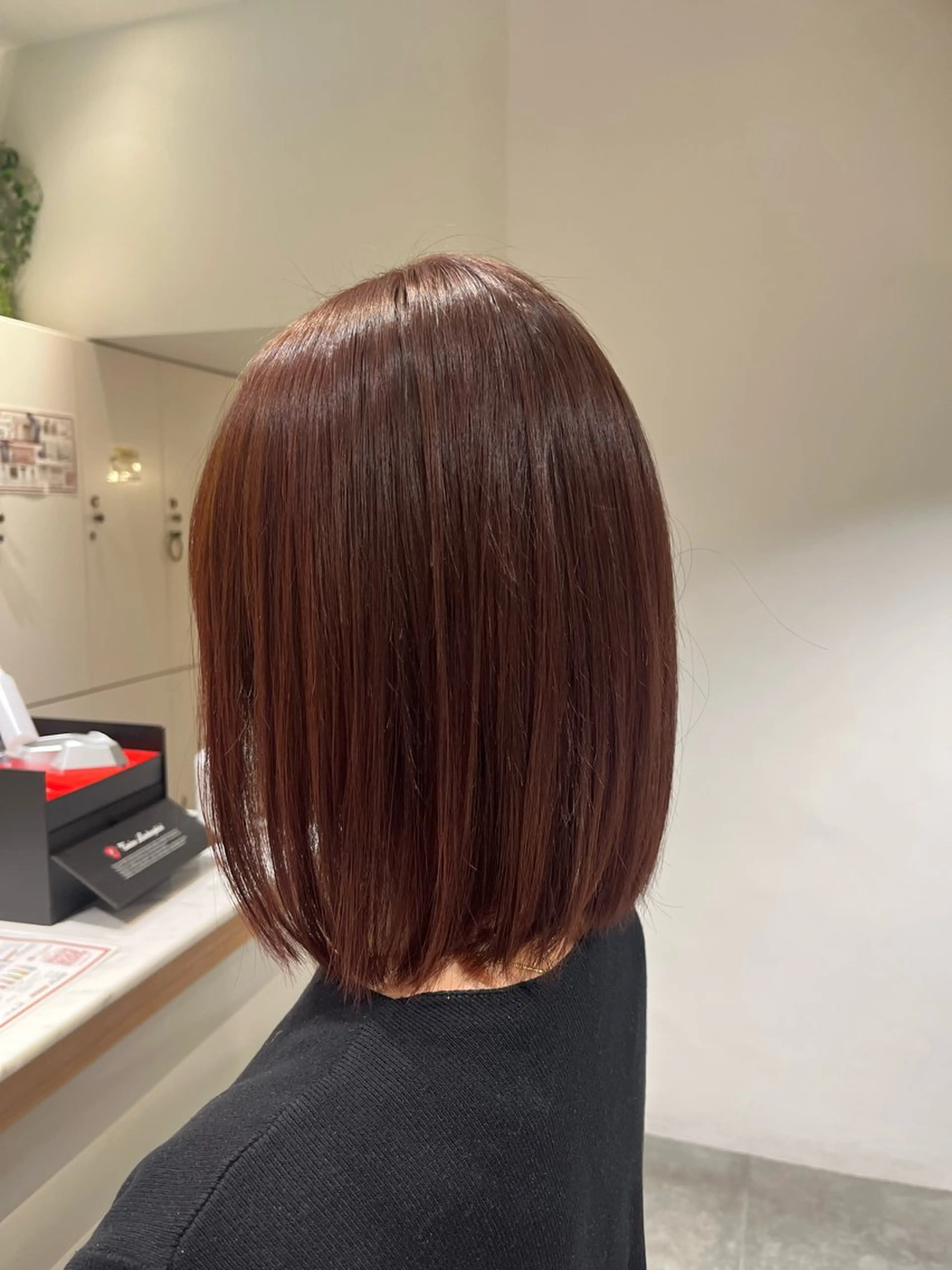 ミディアム カラー カット ヘアカラー ボブ/ハイトーン特化 solua上本町のヘアスタイル