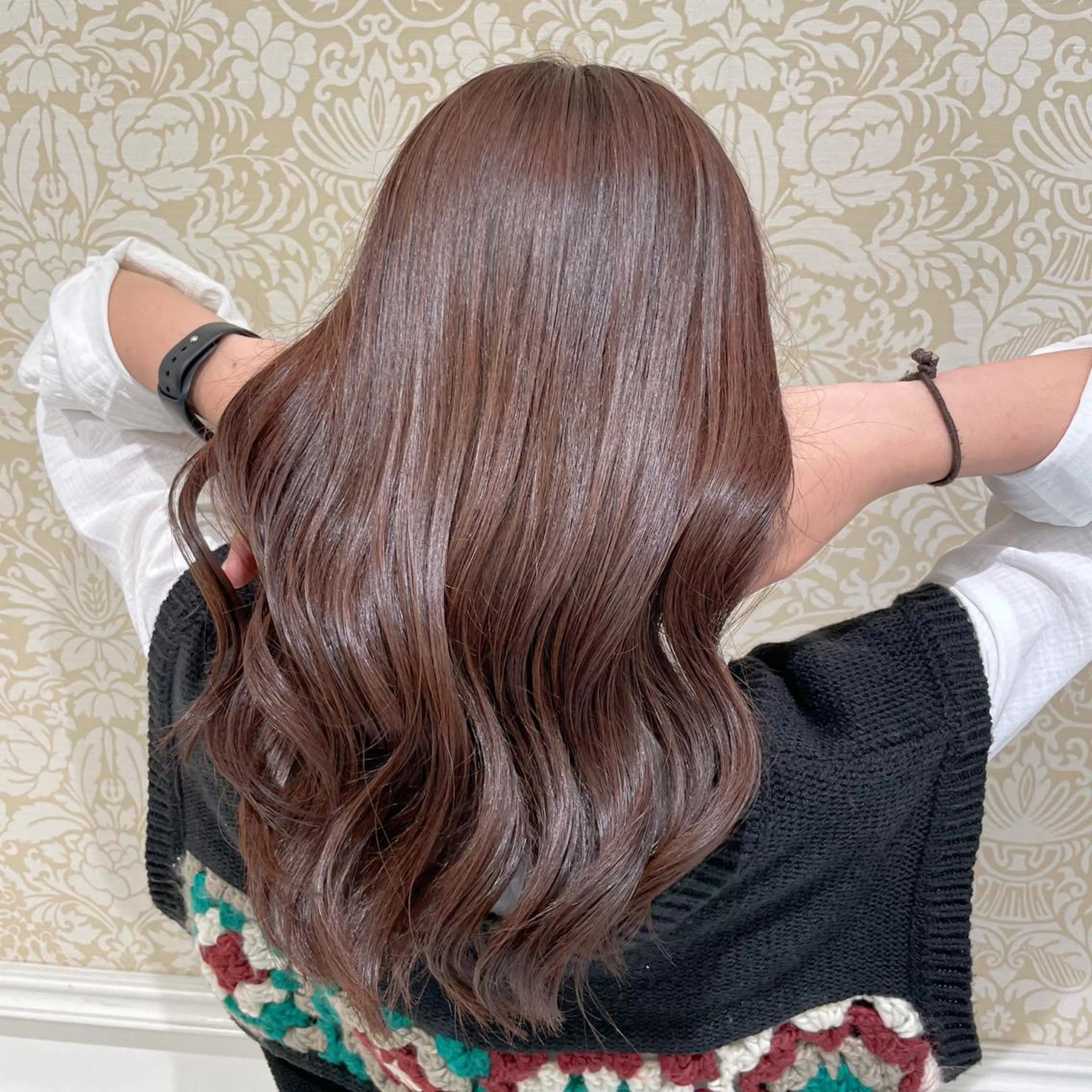 ロング カラー カット ヘアカラー トリートメント 暖色系カラー🍊 オオネヨシナリのヘアスタイル