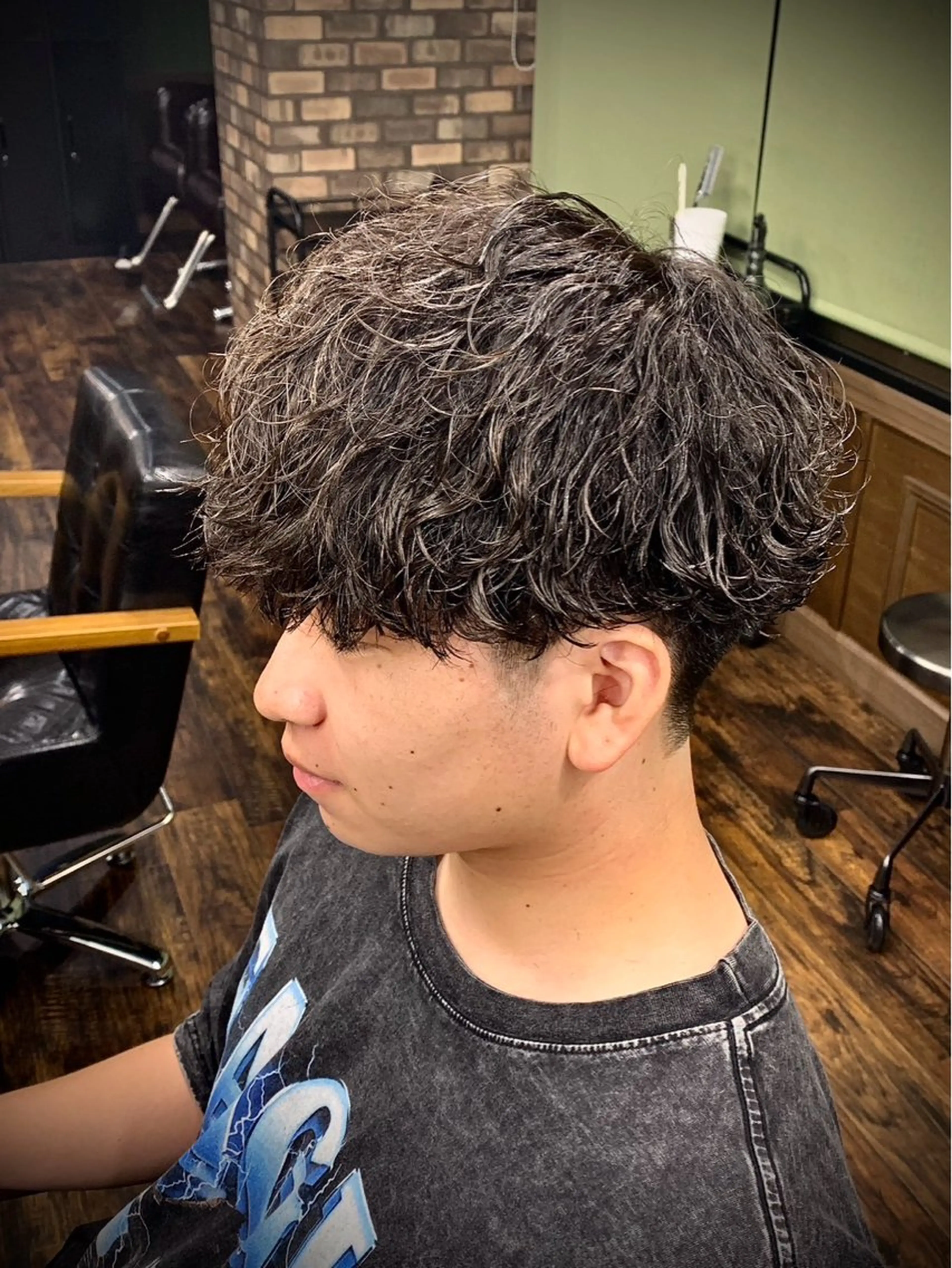 ミディアム パーマ カット パーマ Maison所属・メンズ特化 浜本志厳のヘアスタイル