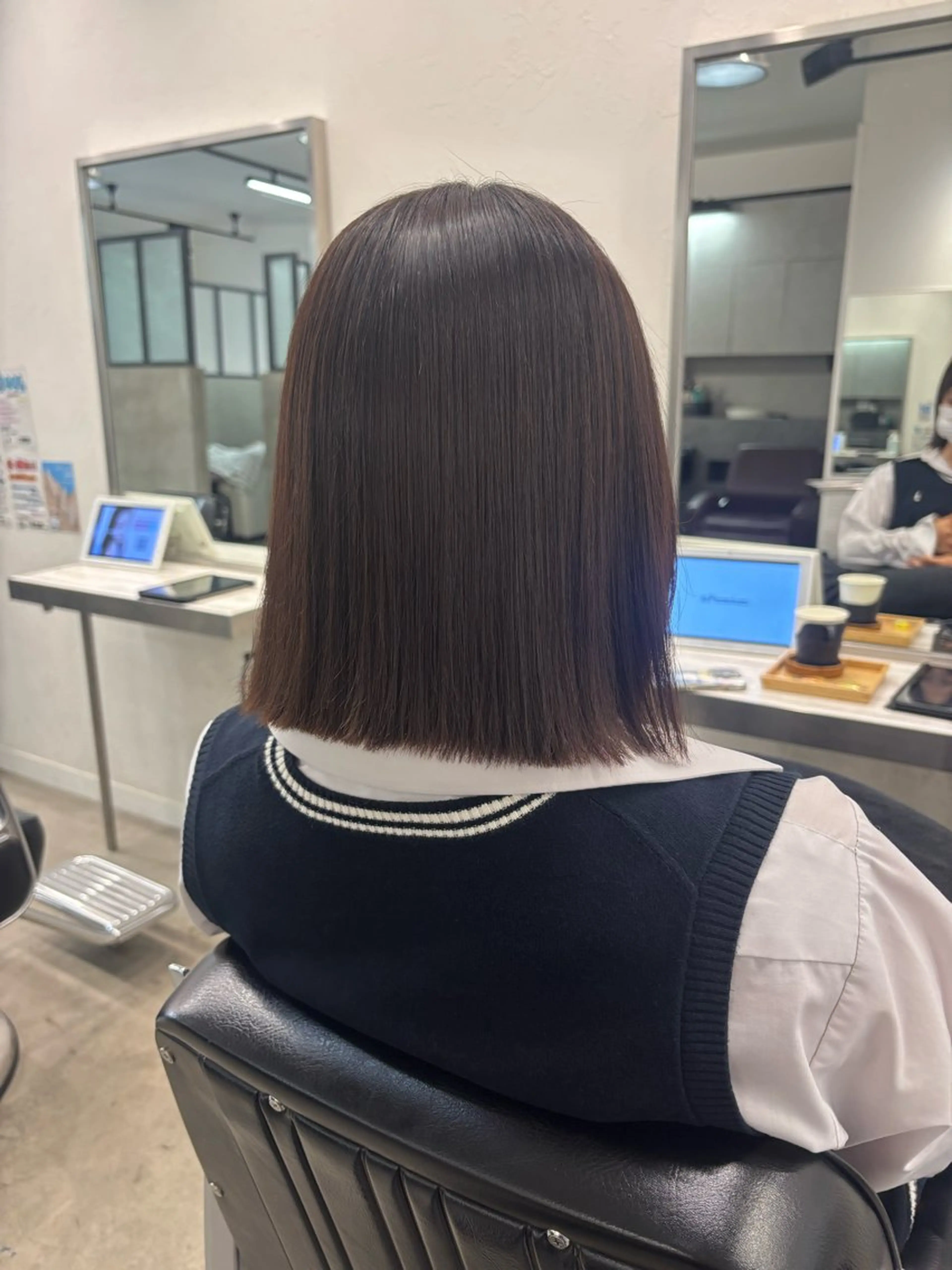 ミディアム ヘアアレンジ 髪質改善/縮毛矯正/ 暖色カラー🎀🪞のヘアスタイル
