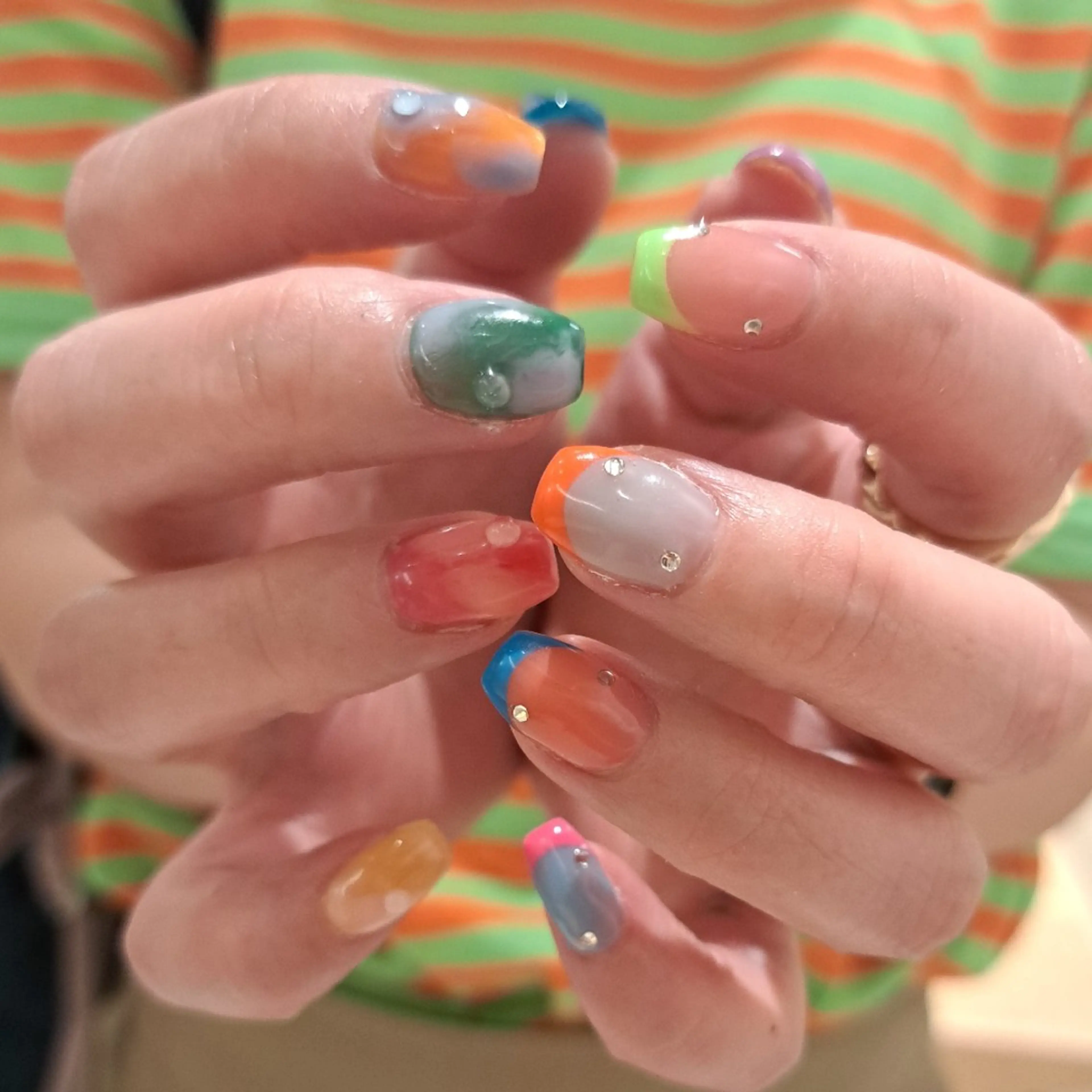ネイル アートネイル フレンチネイル ジェルネイル 持ち込み 夏ネイル Nail mood /アートし放題のネイルデザイン