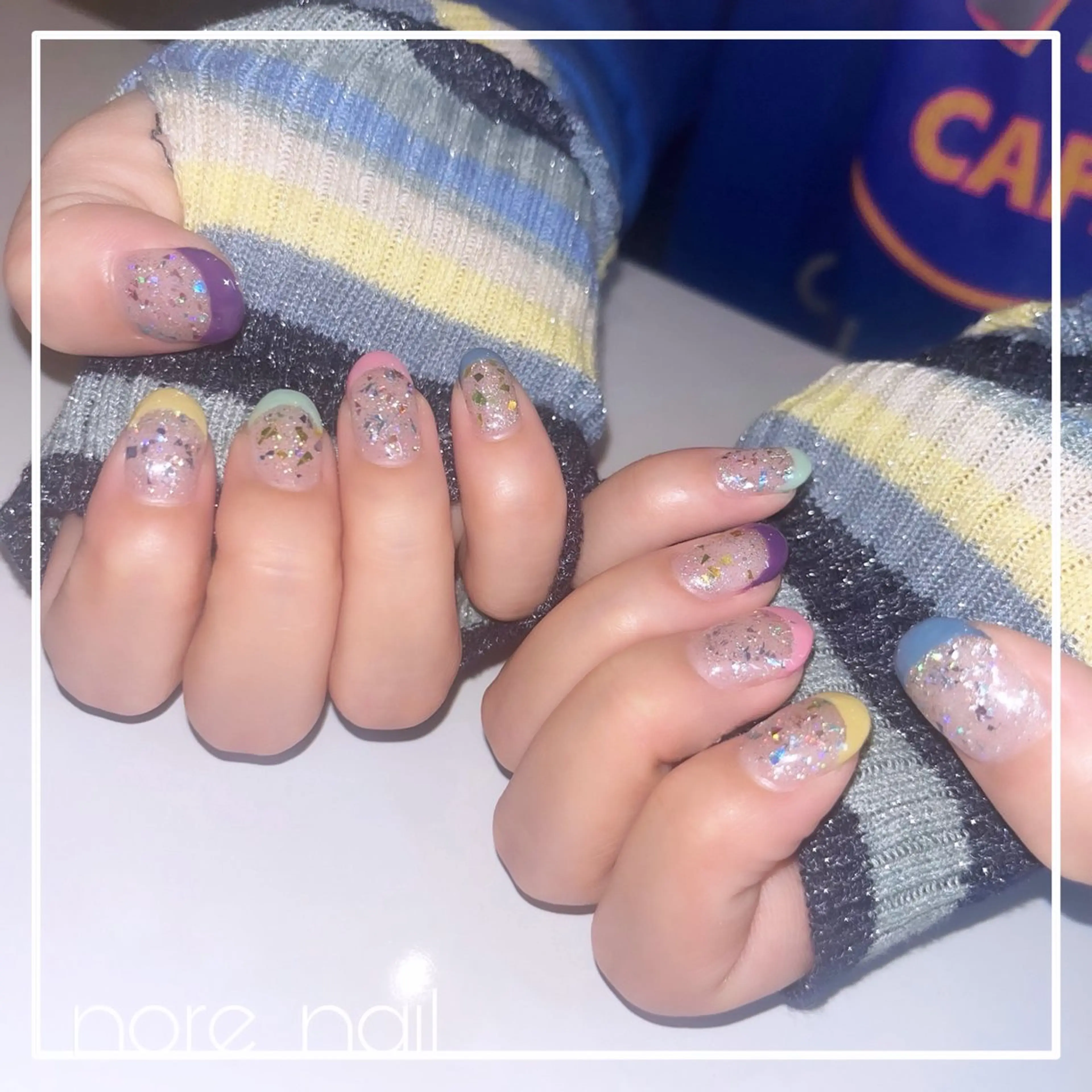 ネイル フレンチネイル ラメ(グリッター) ハンドネイル nore nail所属・nore nailのネイルデザイン
