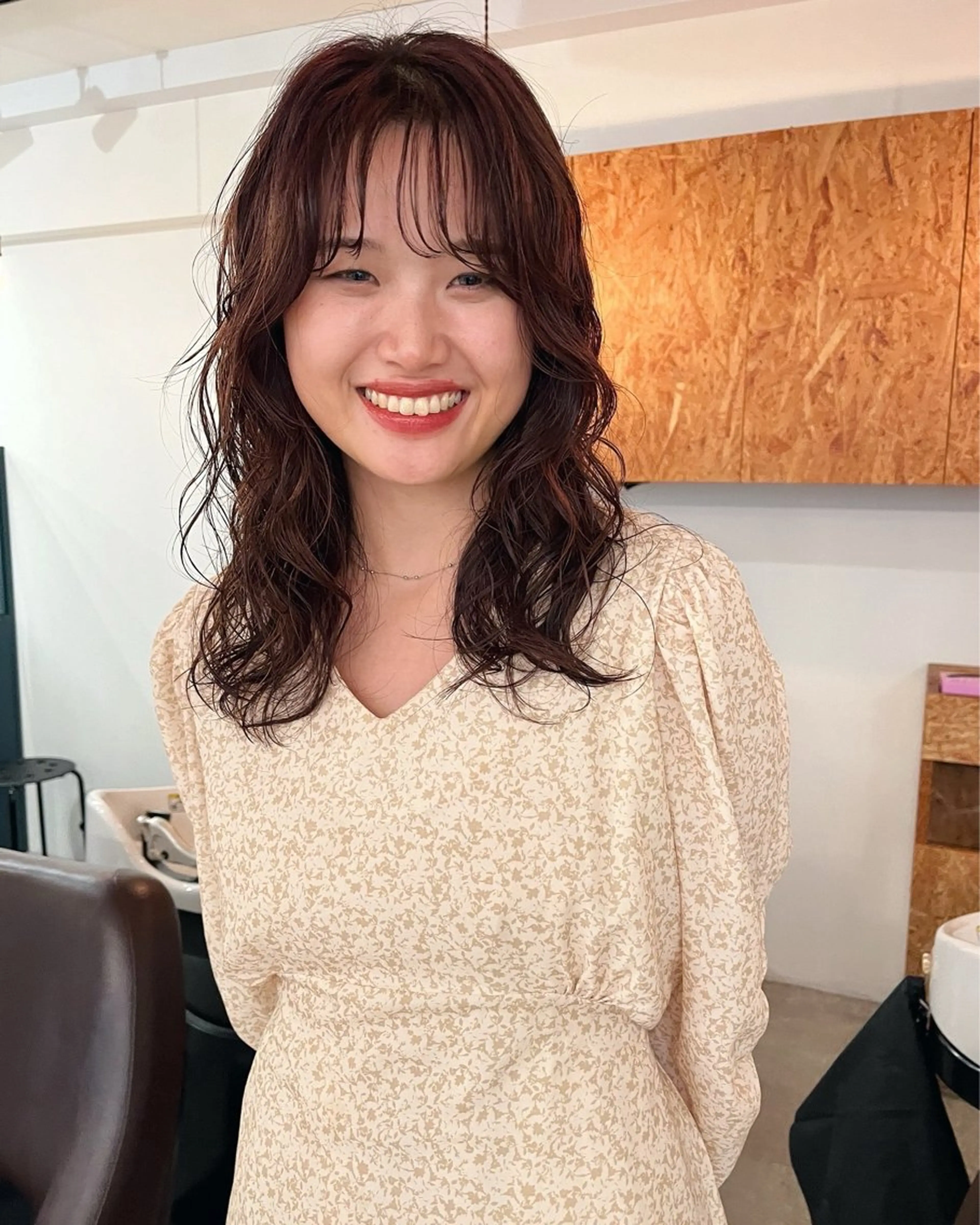 セミロング パーマ 暖色/パーマ 🌼クニトウメイのヘアスタイル