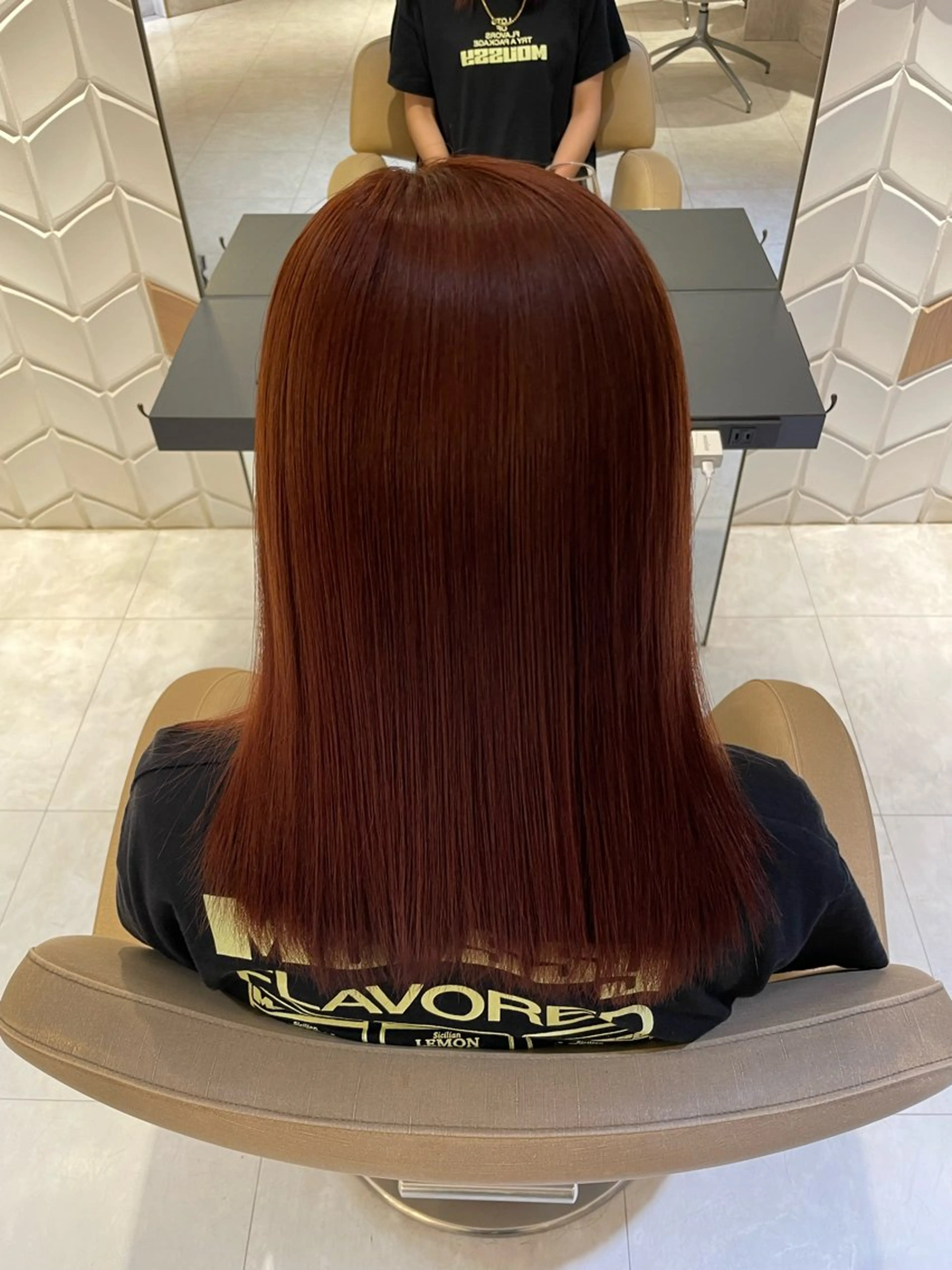 ミディアム カラー ピンクカラー トリートメント 大藤 彩のヘアスタイル