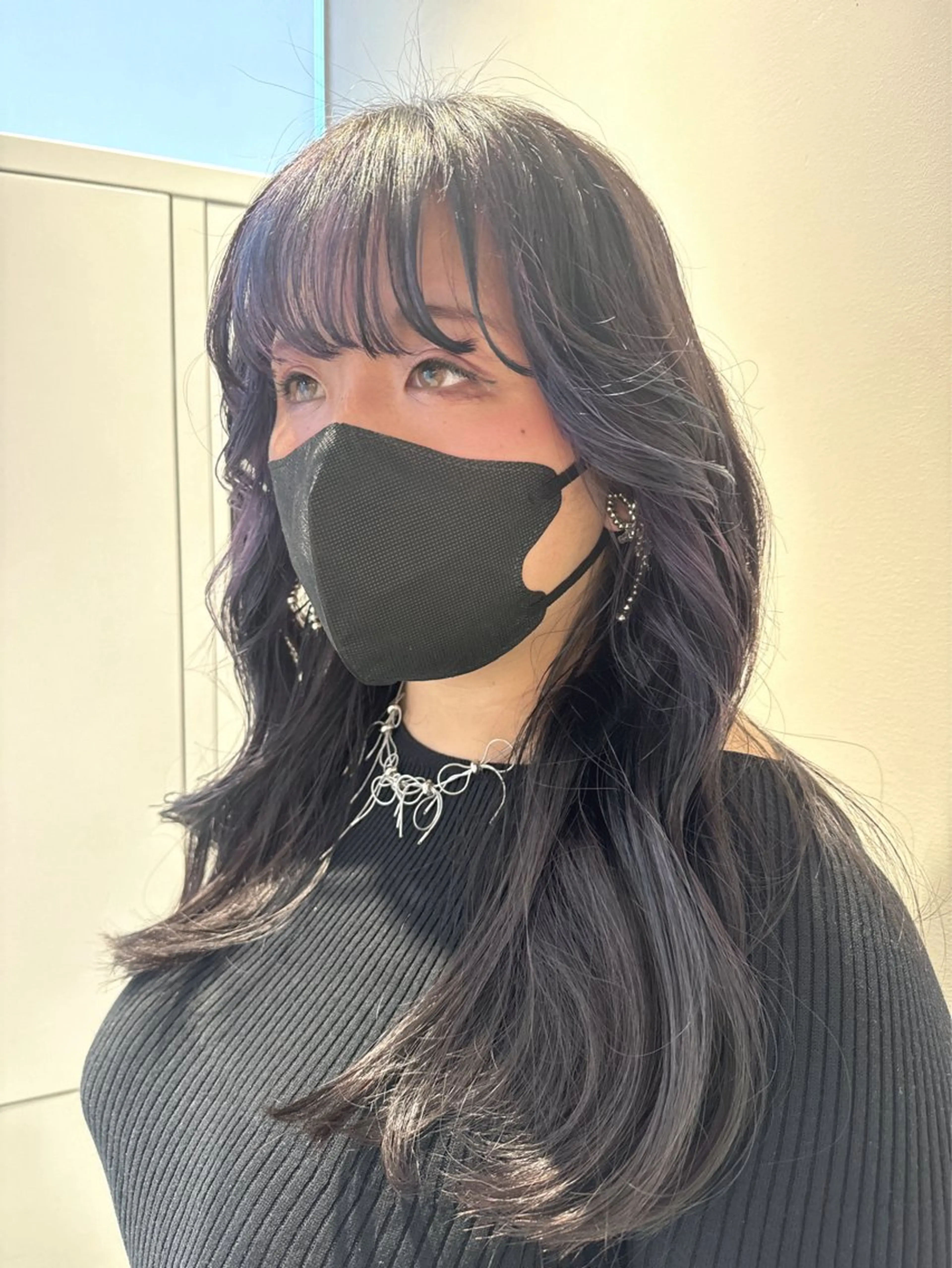 ロング カラー ダークグレー インナーカラー バイオレットカラー カット ヘアカラー トリートメント 透明感カラー✨艶髪 制作🌱山根あゆみのヘアスタイル