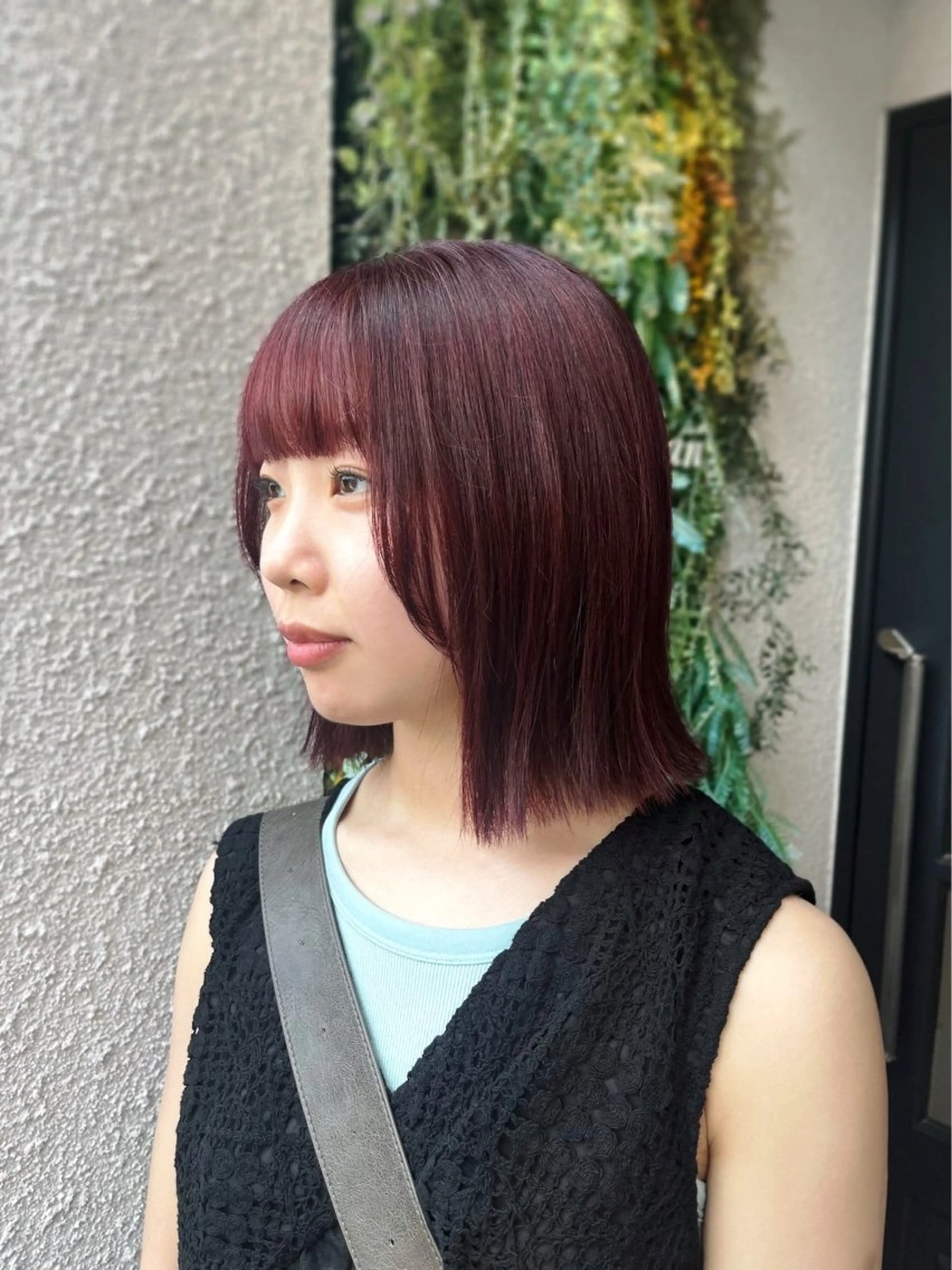 ミディアム カラー ボルドーカラー ヘアカラー 🍒透明感カラー mutsuki🍒のヘアスタイル